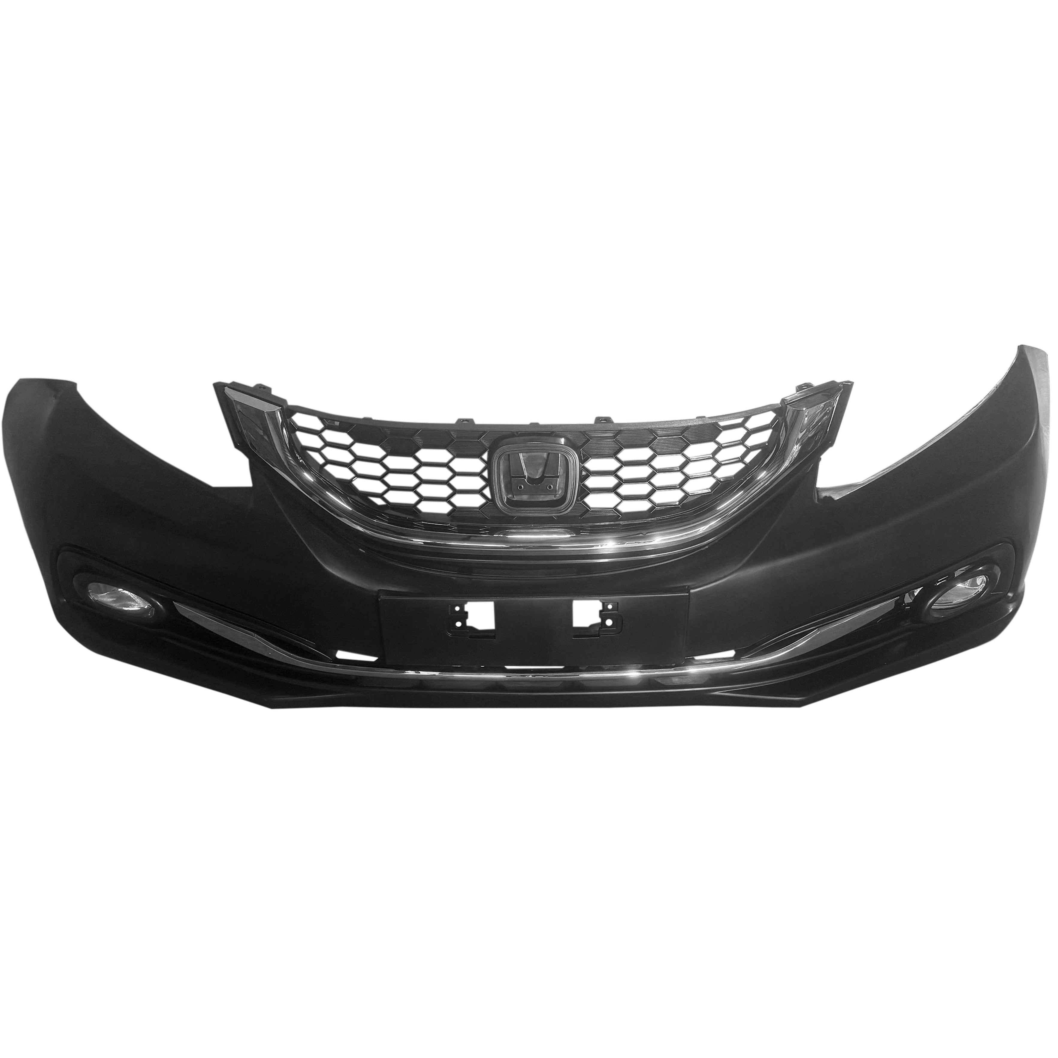 For 2014 2015 Honda Civic Front Bumper with Grilles and Fog Lights Assembly Set