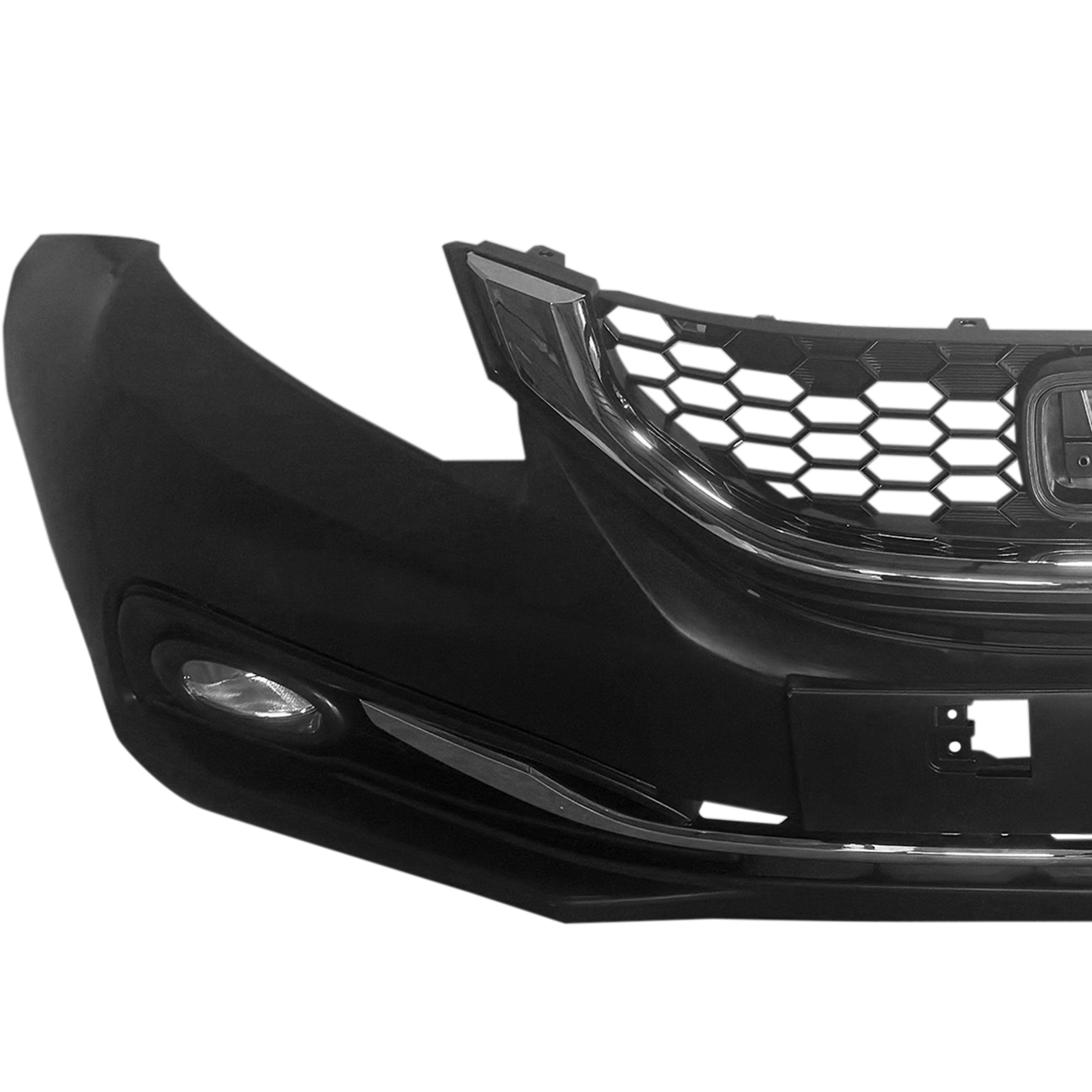 For 2014 2015 Honda Civic Front Bumper with Grilles and Fog Lights Assembly Set