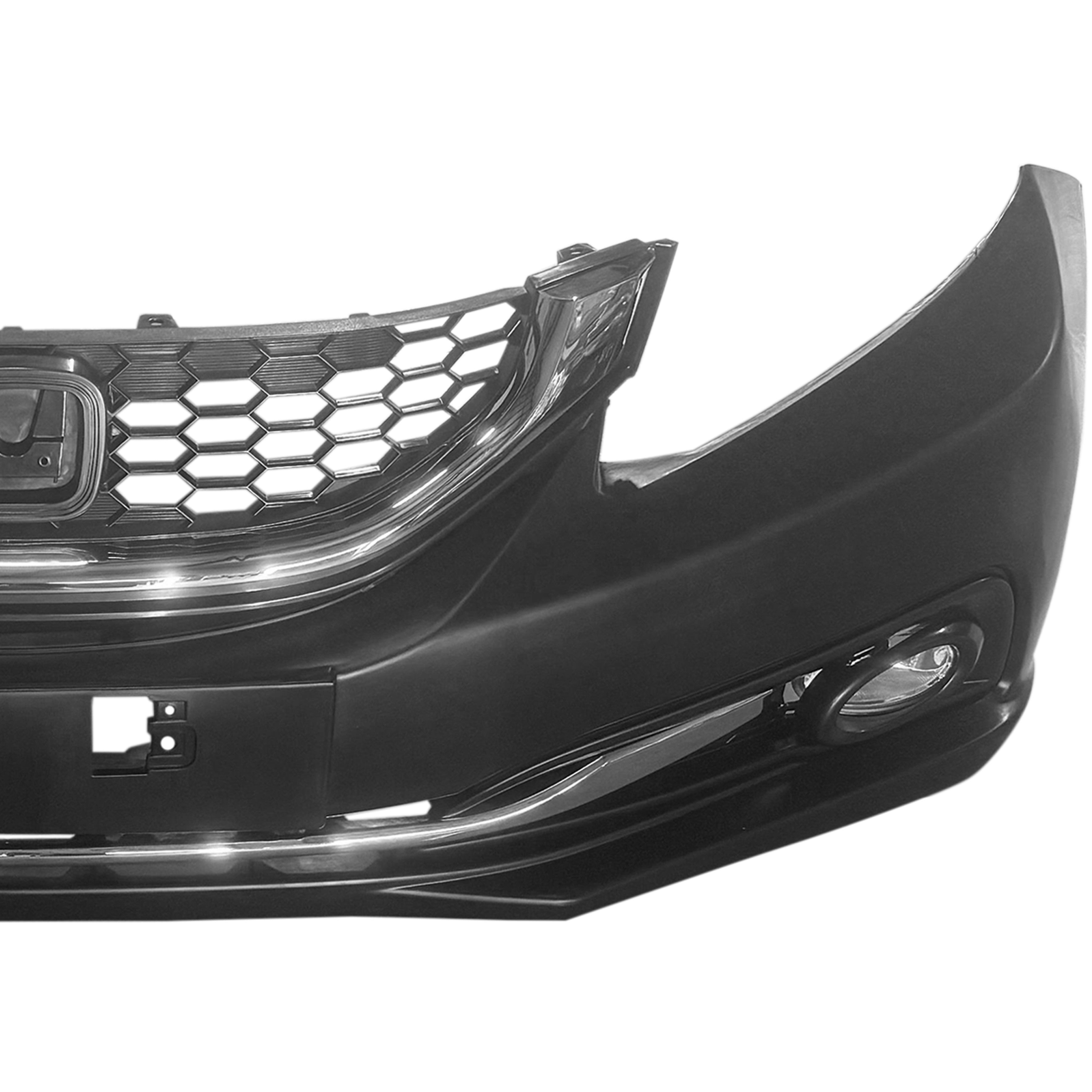 For 2014 2015 Honda Civic Front Bumper with Grilles and Fog Lights Assembly Set