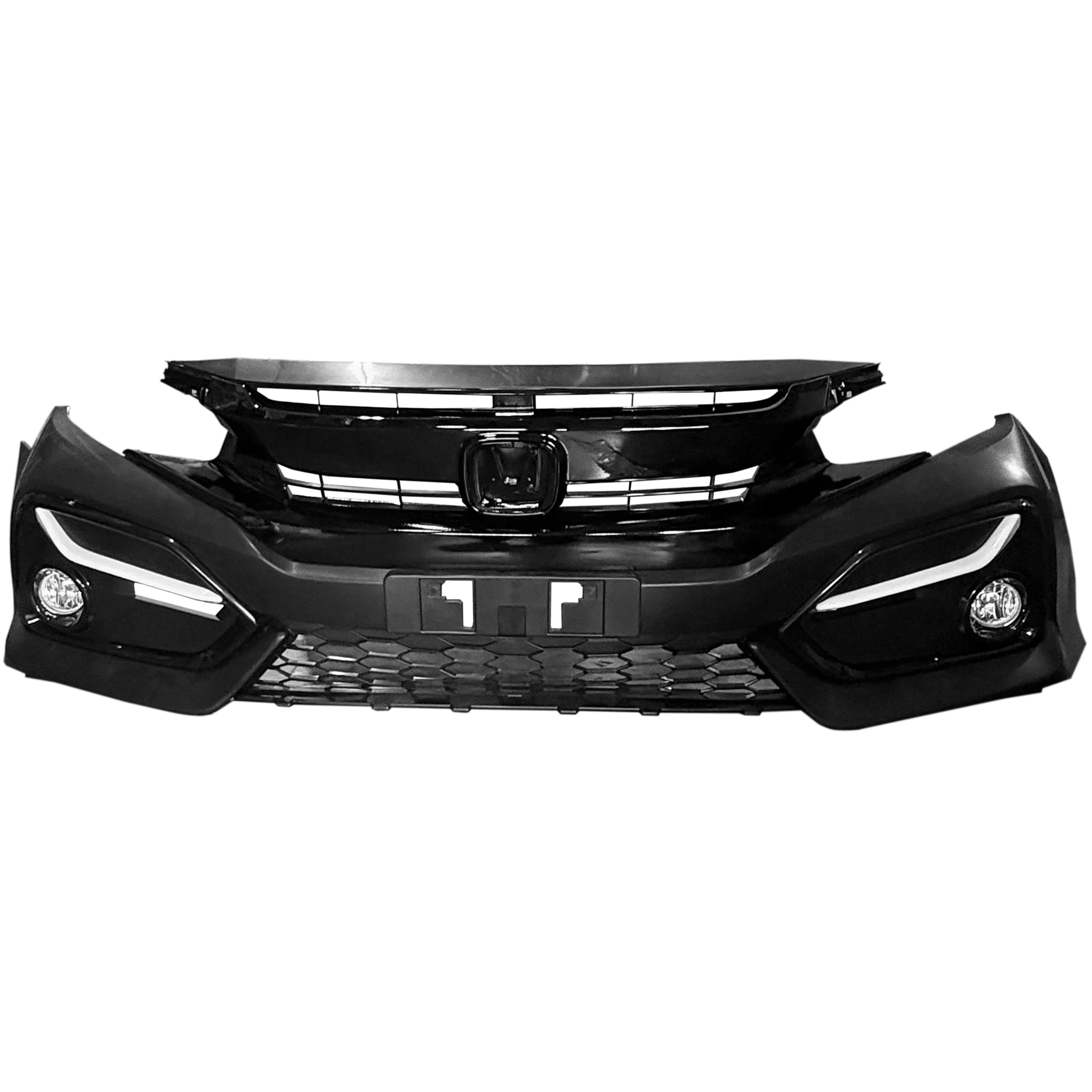 For 2019 2020 2021 Honda Civic Front Bumper with Grilles and Fog Lights Assembly Set
