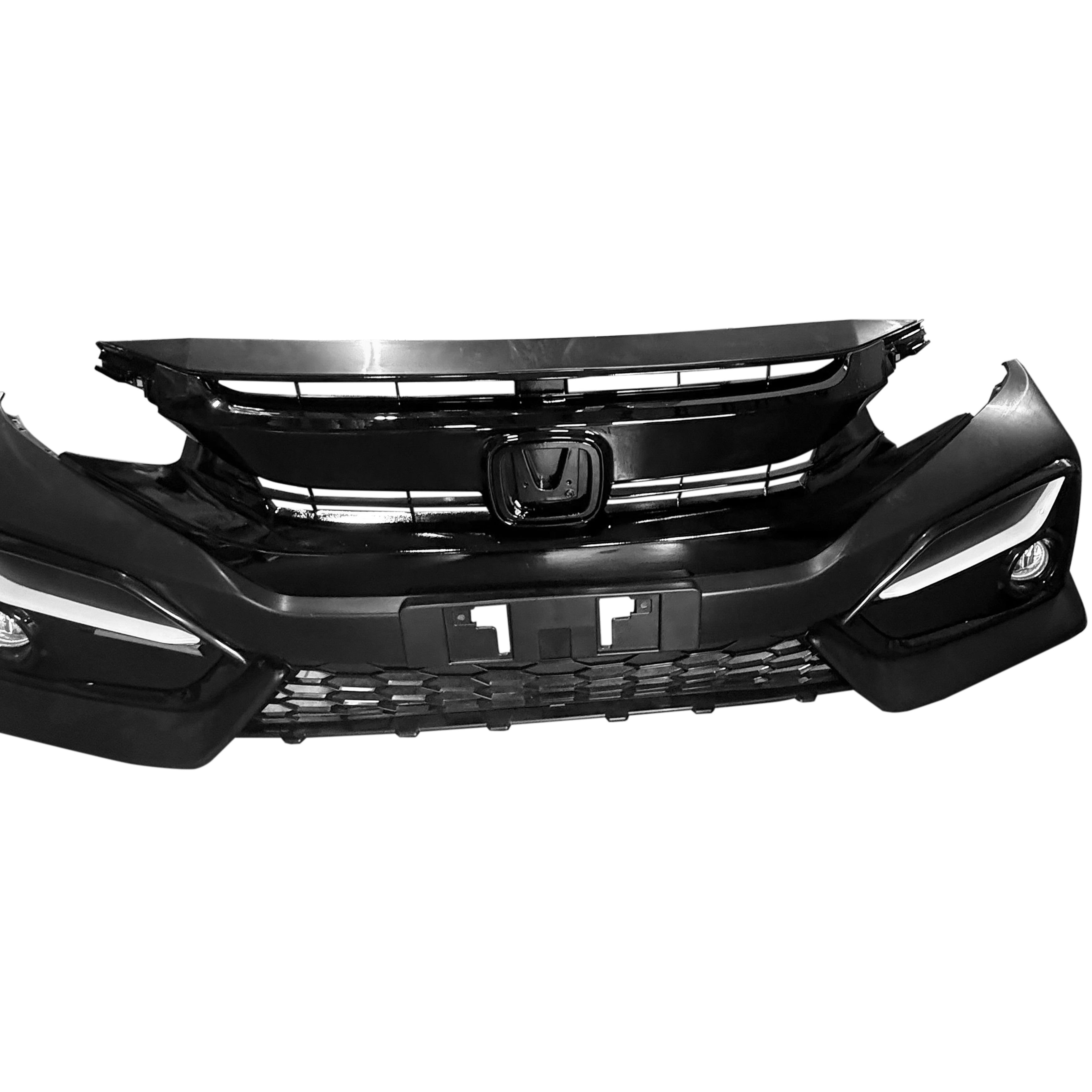 For 2019 2020 2021 Honda Civic Front Bumper with Grilles and Fog Lights Assembly Set