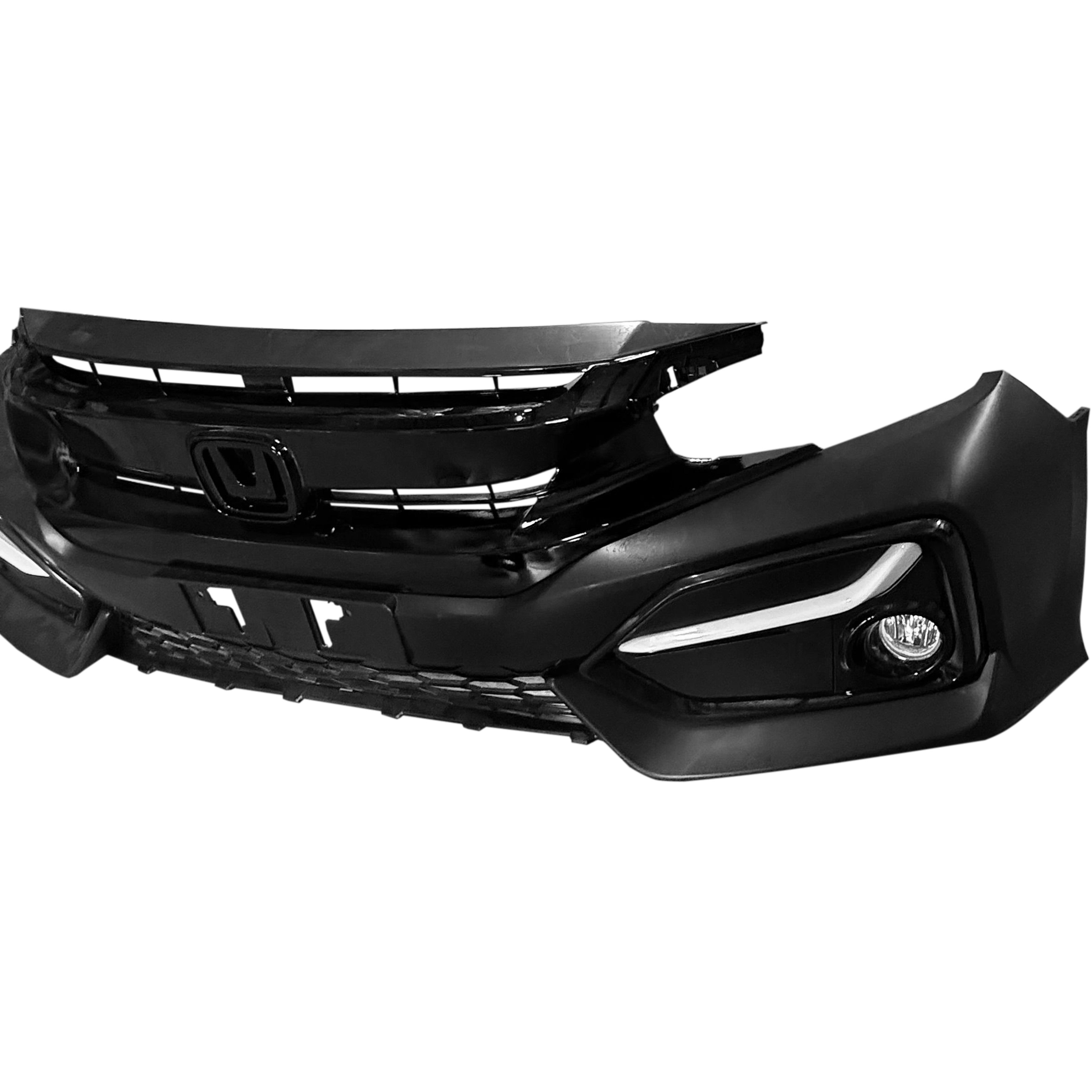 For 2019 2020 2021 Honda Civic Front Bumper with Grilles and Fog Lights Assembly Set