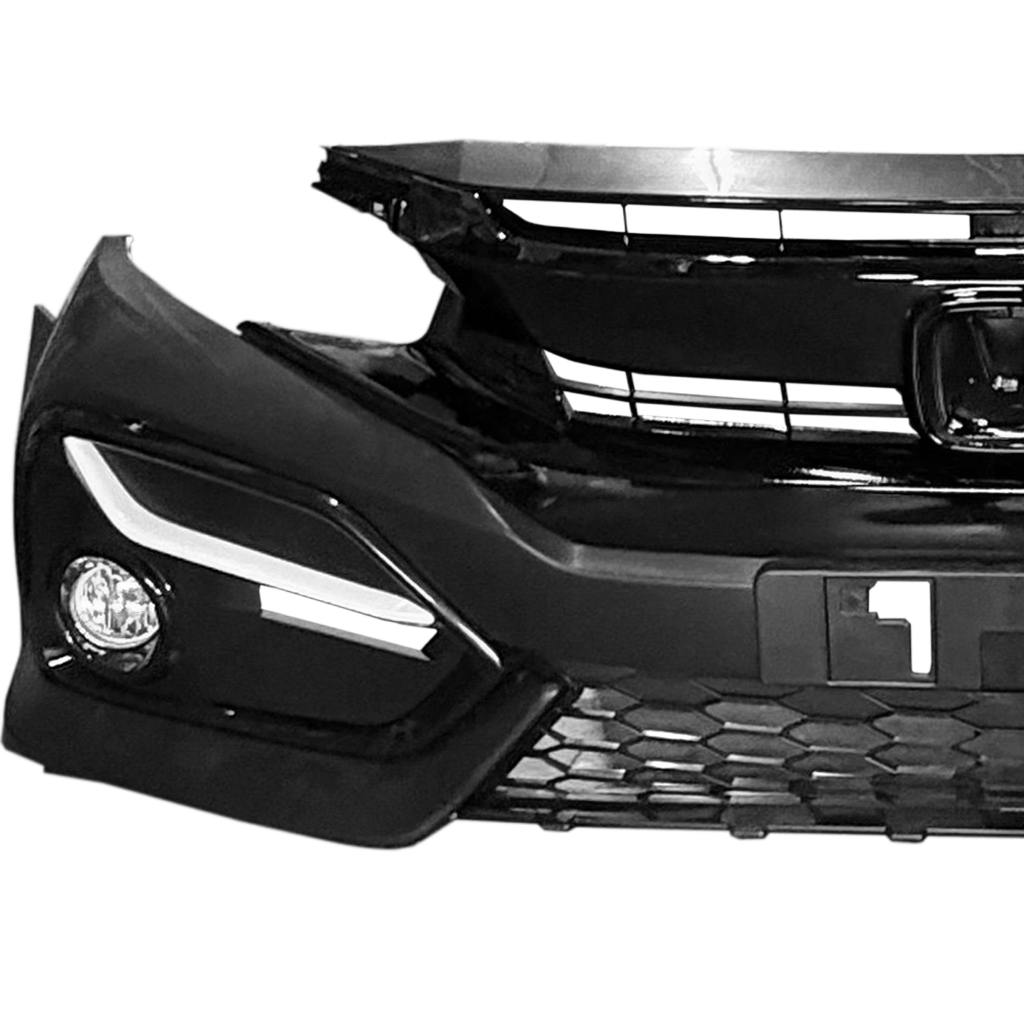 For 2019 2020 2021 Honda Civic Front Bumper with Grilles and Fog Lights Assembly Set