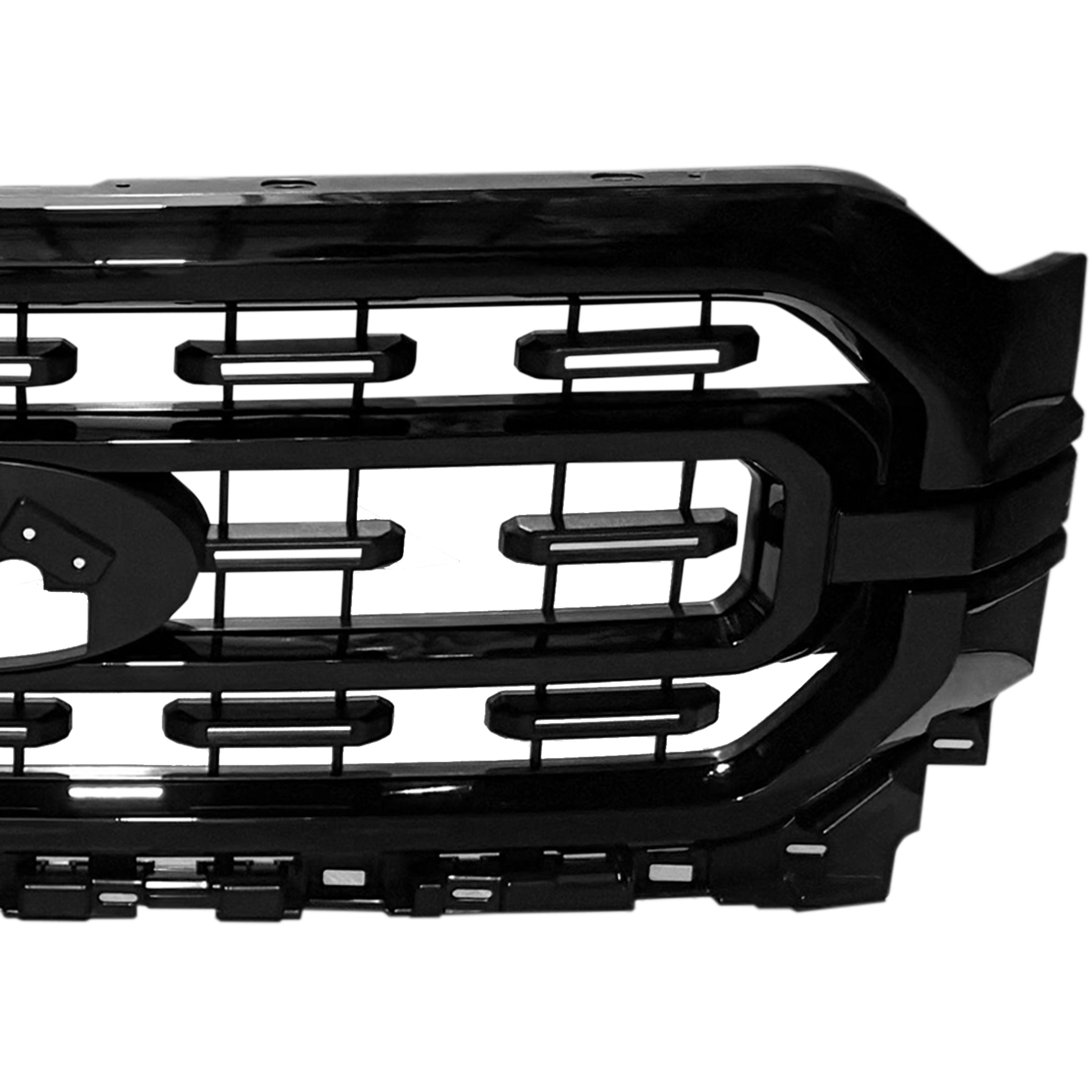 For 2021 2022 2023 2024 Ford F150 F-150 Front Bumper Pick-Up Grill Grille Black Gloss XLT Style Assembly ML3Z8200DA