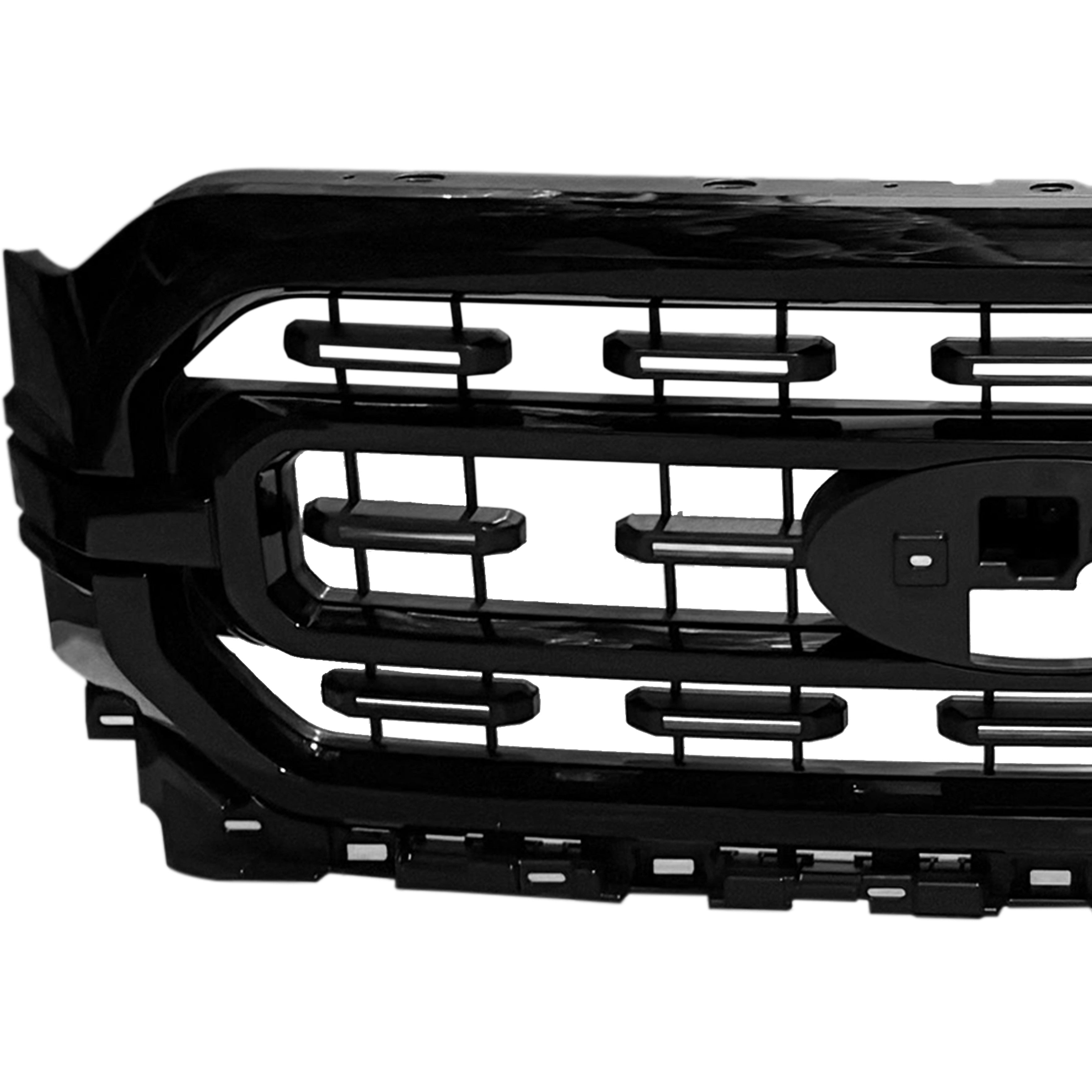For 2021 2022 2023 2024 Ford F150 F-150 Front Bumper Pick-Up Grill Grille Black Gloss XLT Style Assembly ML3Z8200DA
