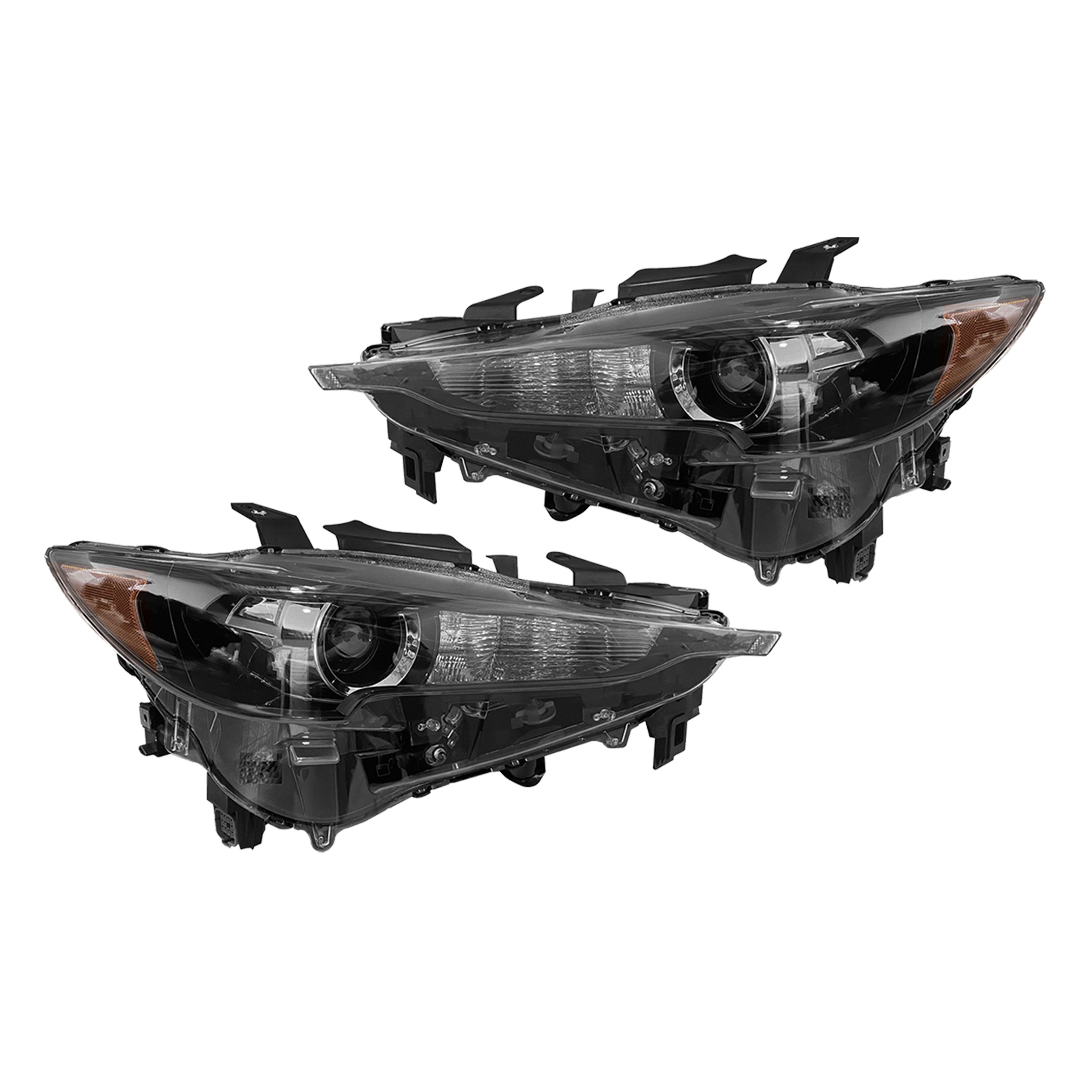 For 2017 2018 2019 2020 2021 2022 Mazda CX-5 CX5 Front Bumper with Grilles Molding Trims, Headlights, Radiator Support & Hood Assembly Set