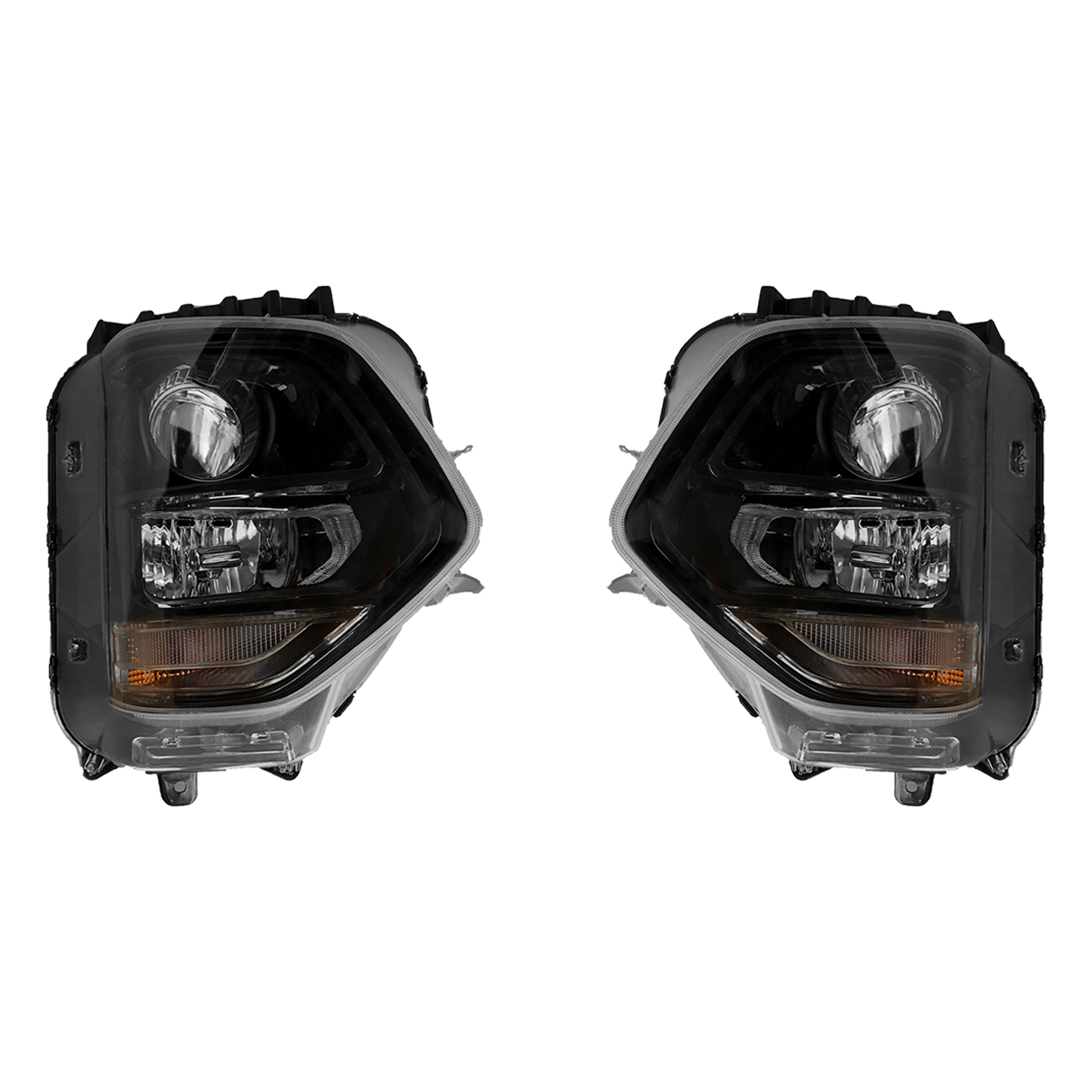 For 2019 2020 2021 Hyundai Santa Fe Front Complete Bumper Grille Cover, Headlights, Radiator Support, Hood and Fender Assembly Set