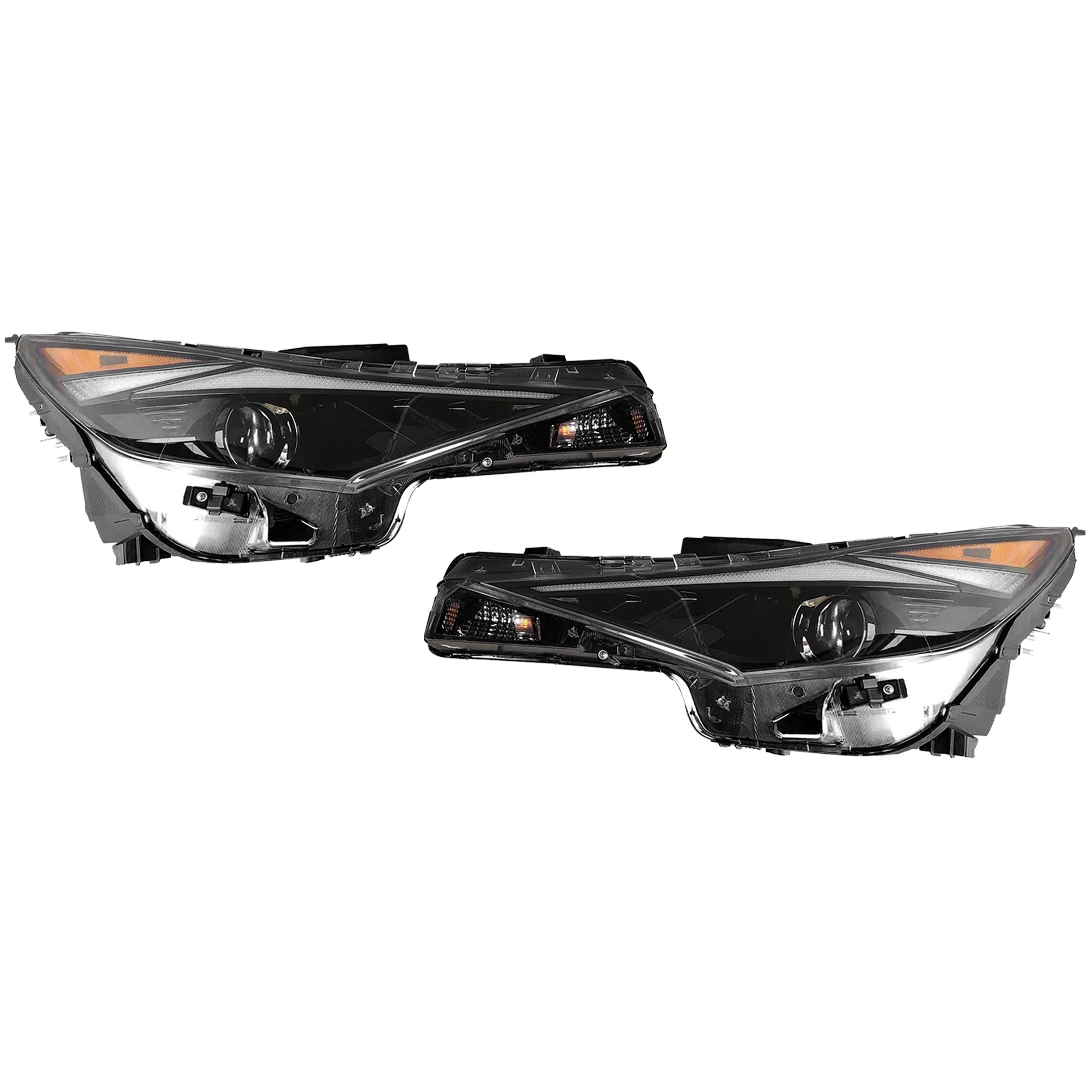 For 2021 2022 Hyundai Elantra Front Bumper Grille Cover, Headlights, Fender and Hood Assembly Set