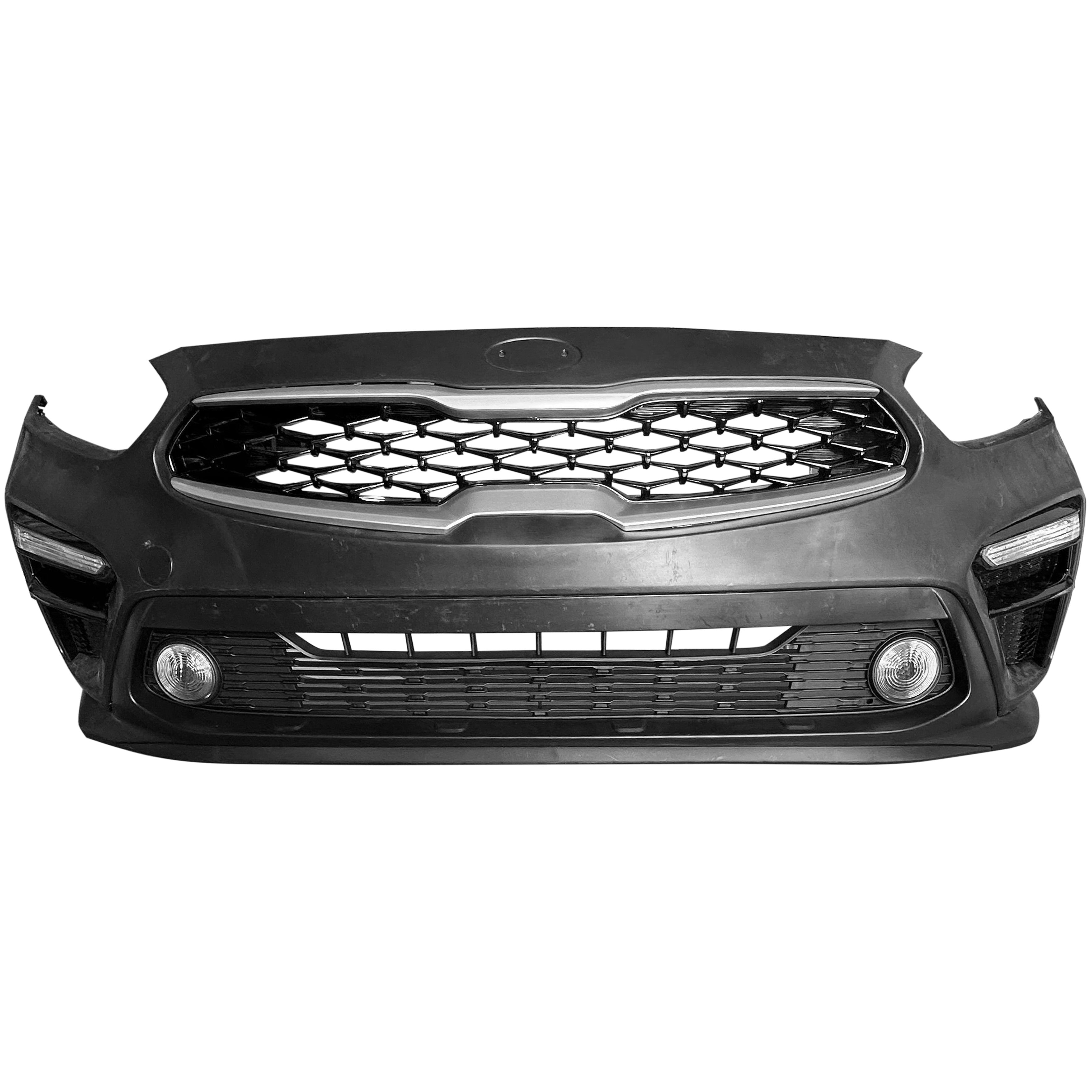 For 2019 2020 2021 Kia Forte Front Bumper Cover Grill with Fog Signal Light, Headlight and Radiator Support Assembly Set