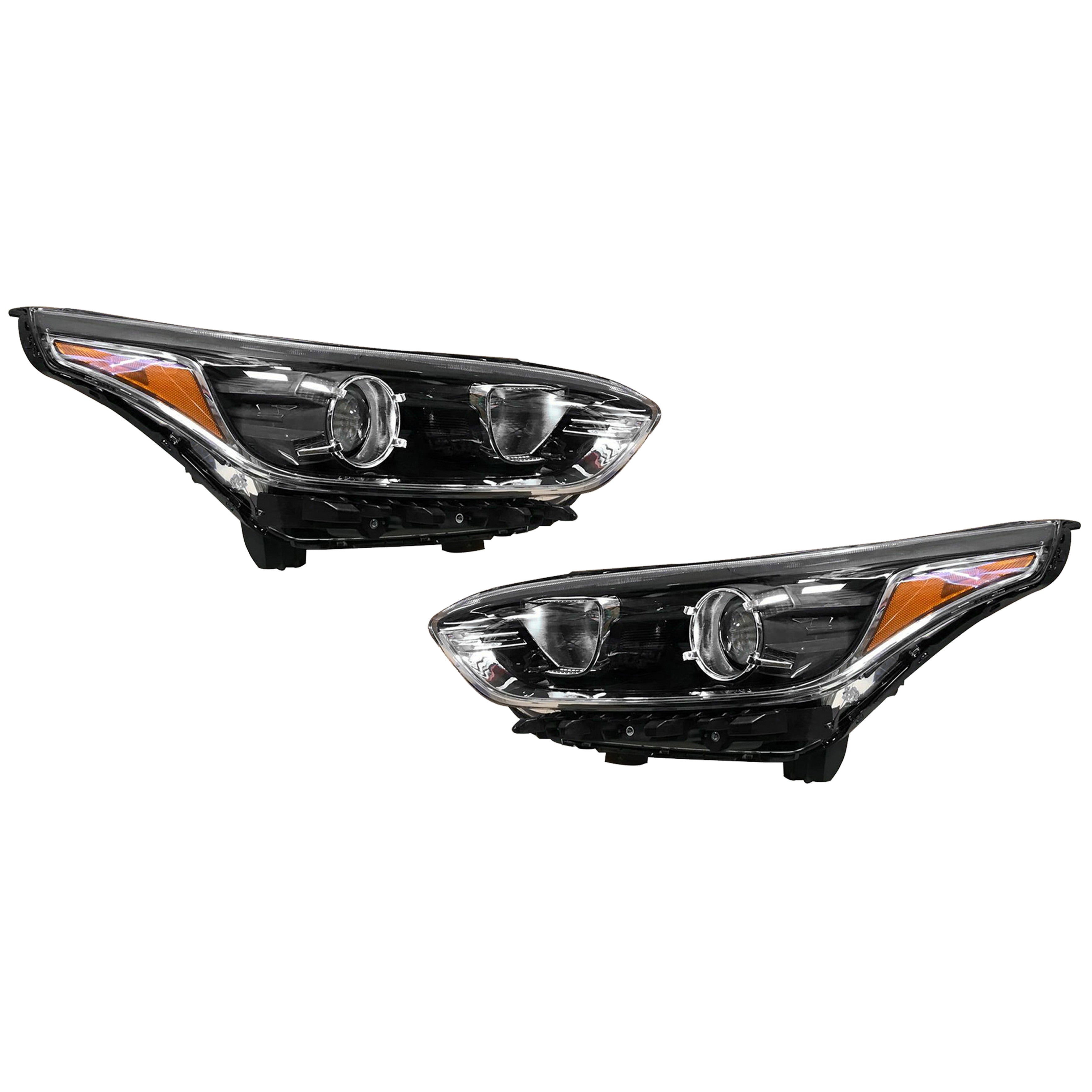 For 2019 2020 2021 Kia Forte Front Bumper Cover Grill with Fog Signal Light, Headlight and Radiator Support Assembly Set