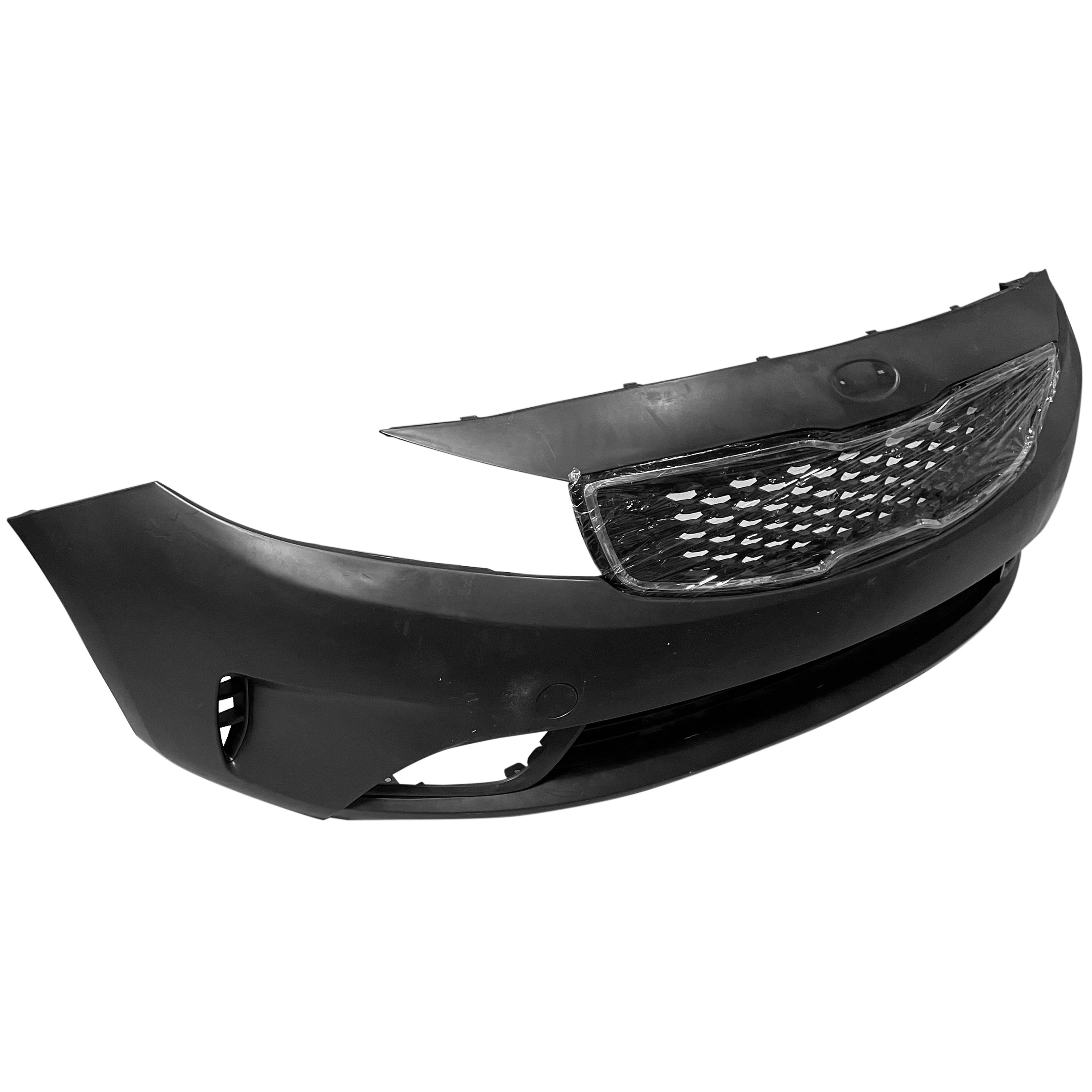 For 2017 2018 Kia Forte Front Bumper with Upper & Lower Grille Assembly Set