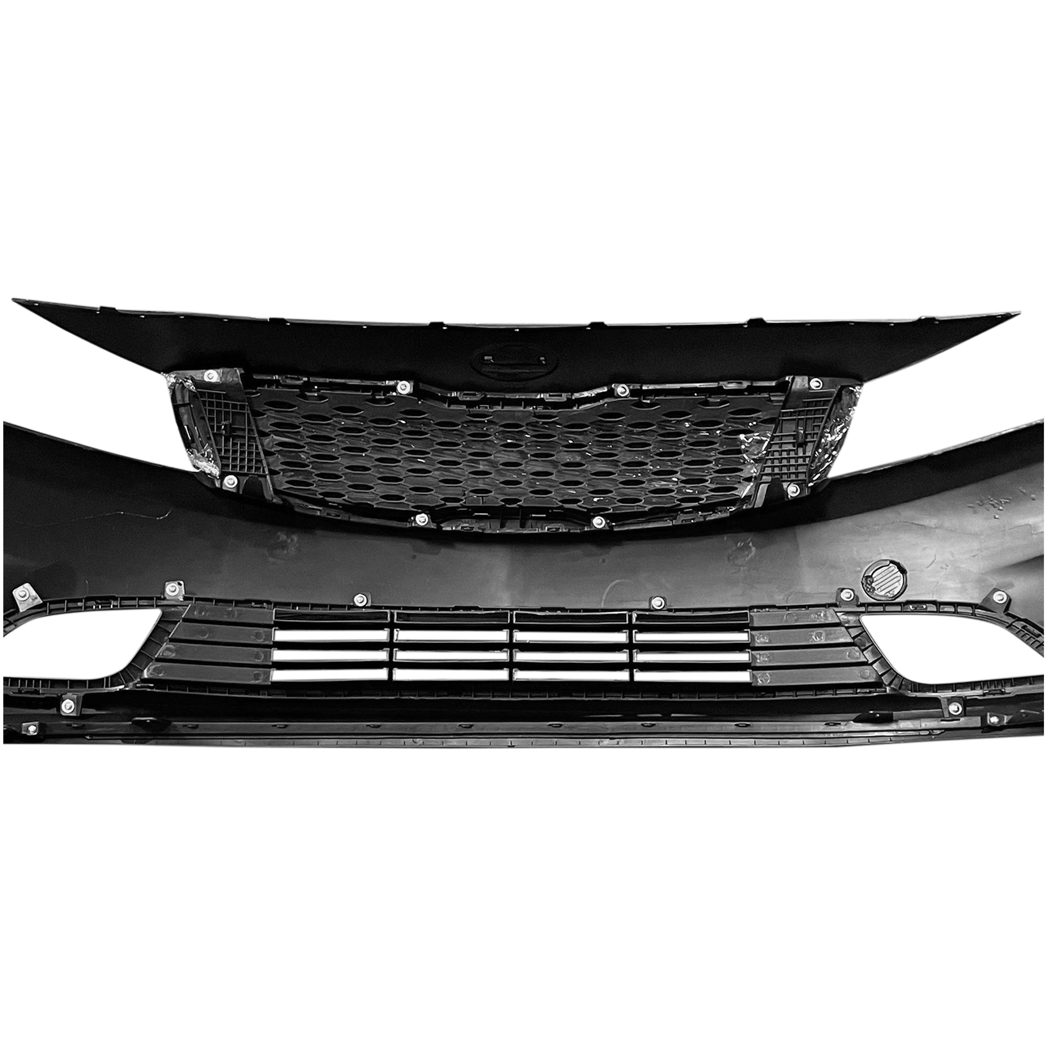For 2017 2018 Kia Forte Front Bumper with Upper & Lower Grille Assembly Set