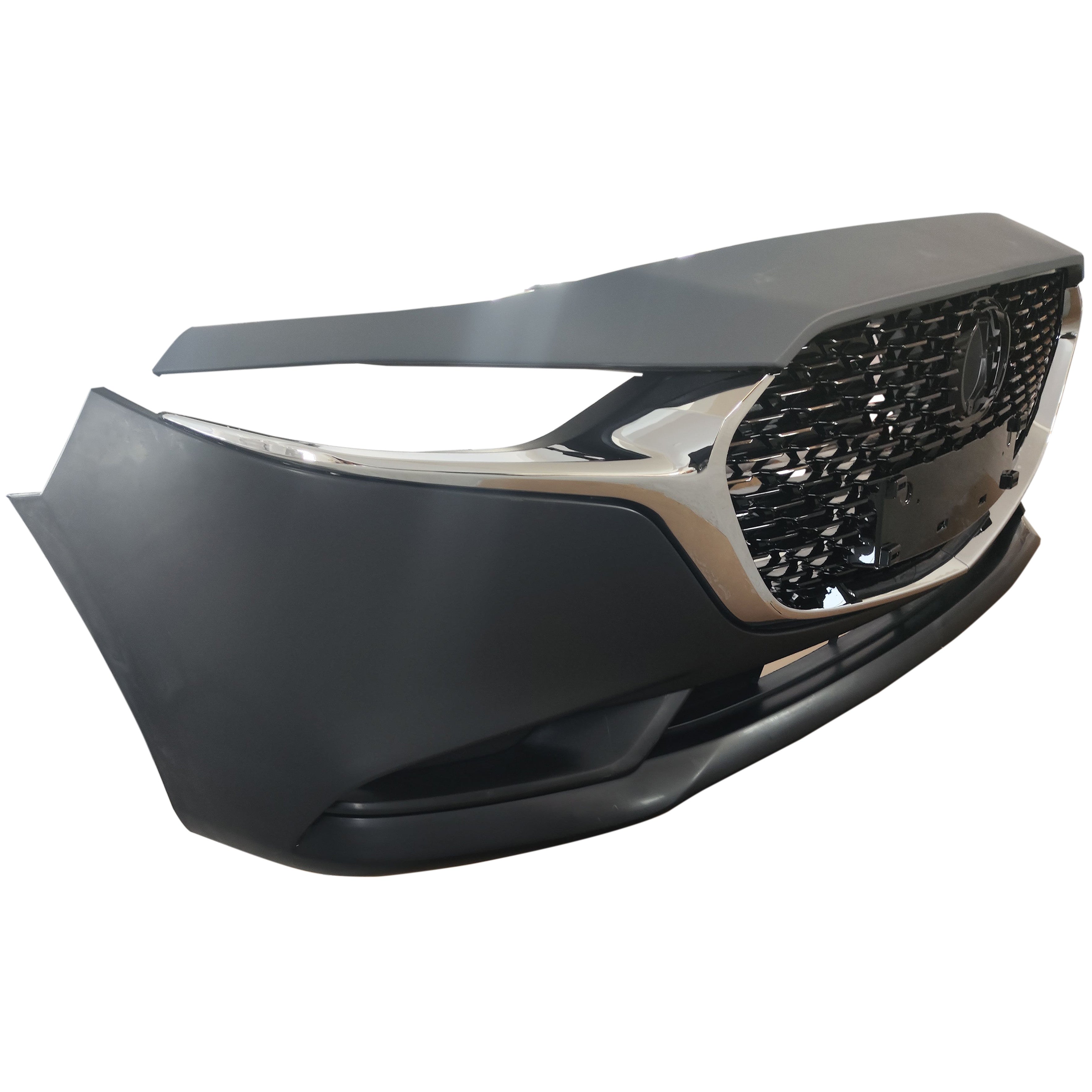 For 2019 2020 2021 2022 2023 Mazda 3 Front Bumper with Grilles Assembly Set