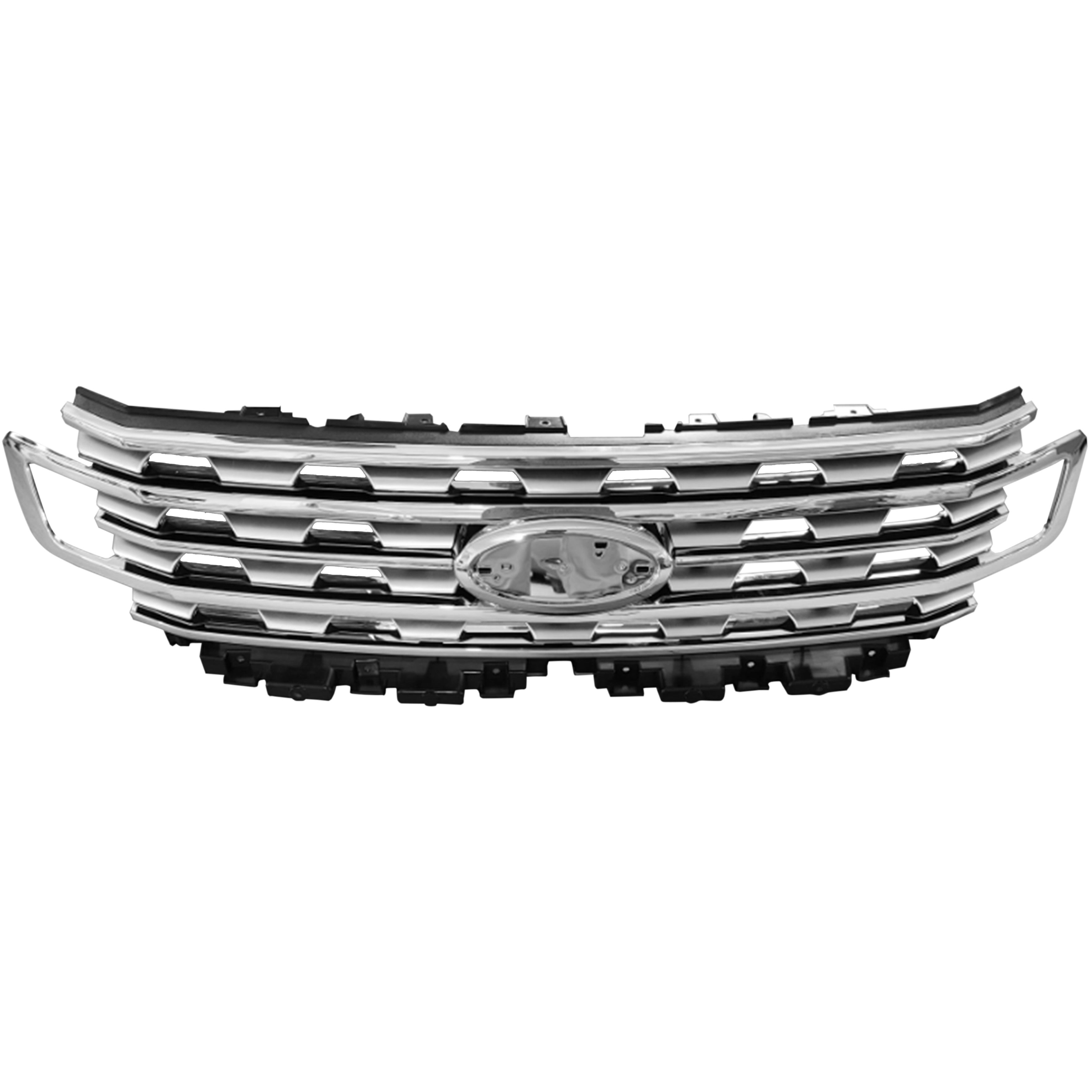For 2018 2019 2020 2021 Ford Expedition Front Upper Bumper Grille Grill Factory Black Assembly