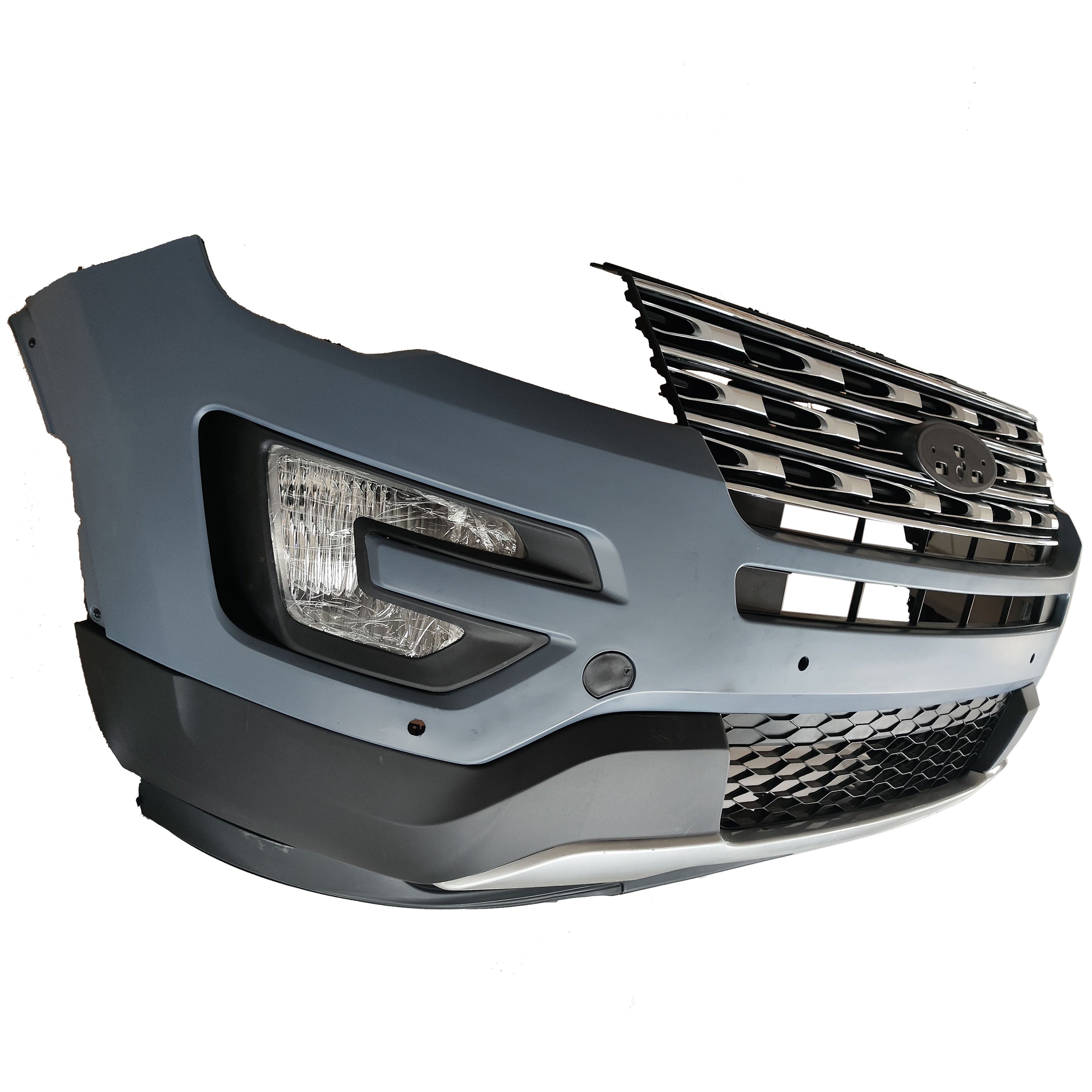 For 2016 2017 Ford Explorer Front Bumper with 4 Sensor Holes & Fog Lights Complete Set Aftermarket Assembly