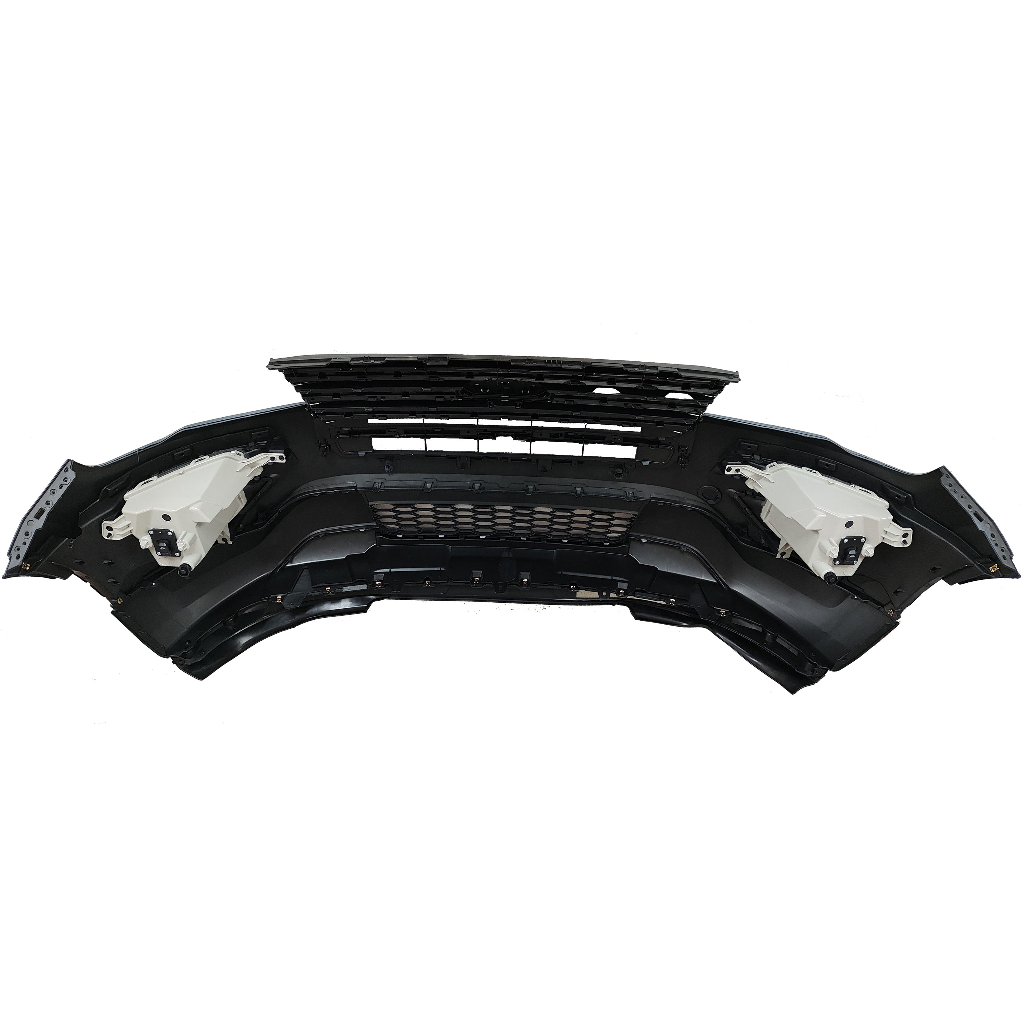 For 2016 2017 Ford Explorer Front Bumper with 4 Sensor Holes & Fog Lights Complete Set Aftermarket Assembly