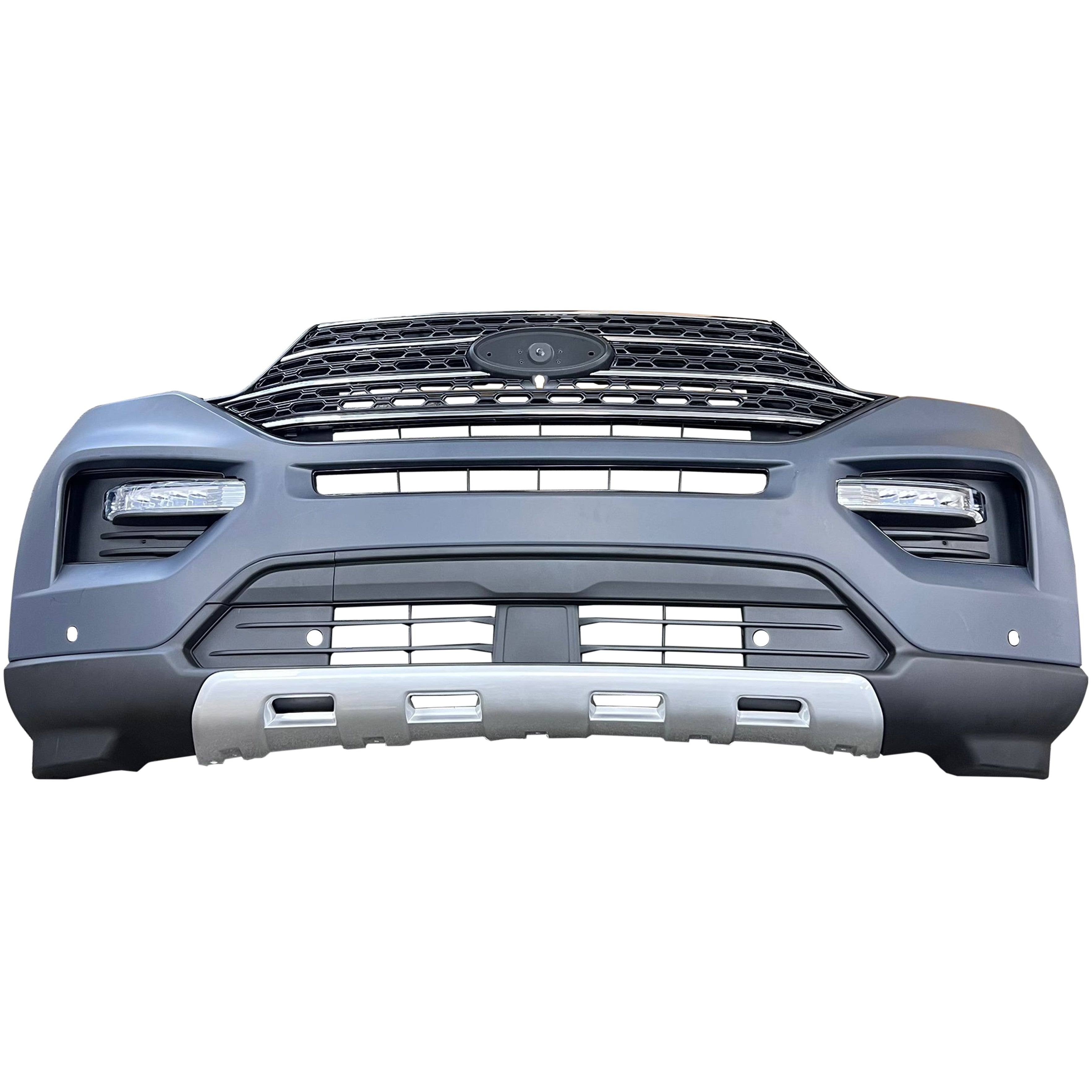 For 2020 2021 2022 Ford Explorer Front Bumper with Sensor & Fog Lights Complete Set Aftermarket Assembly