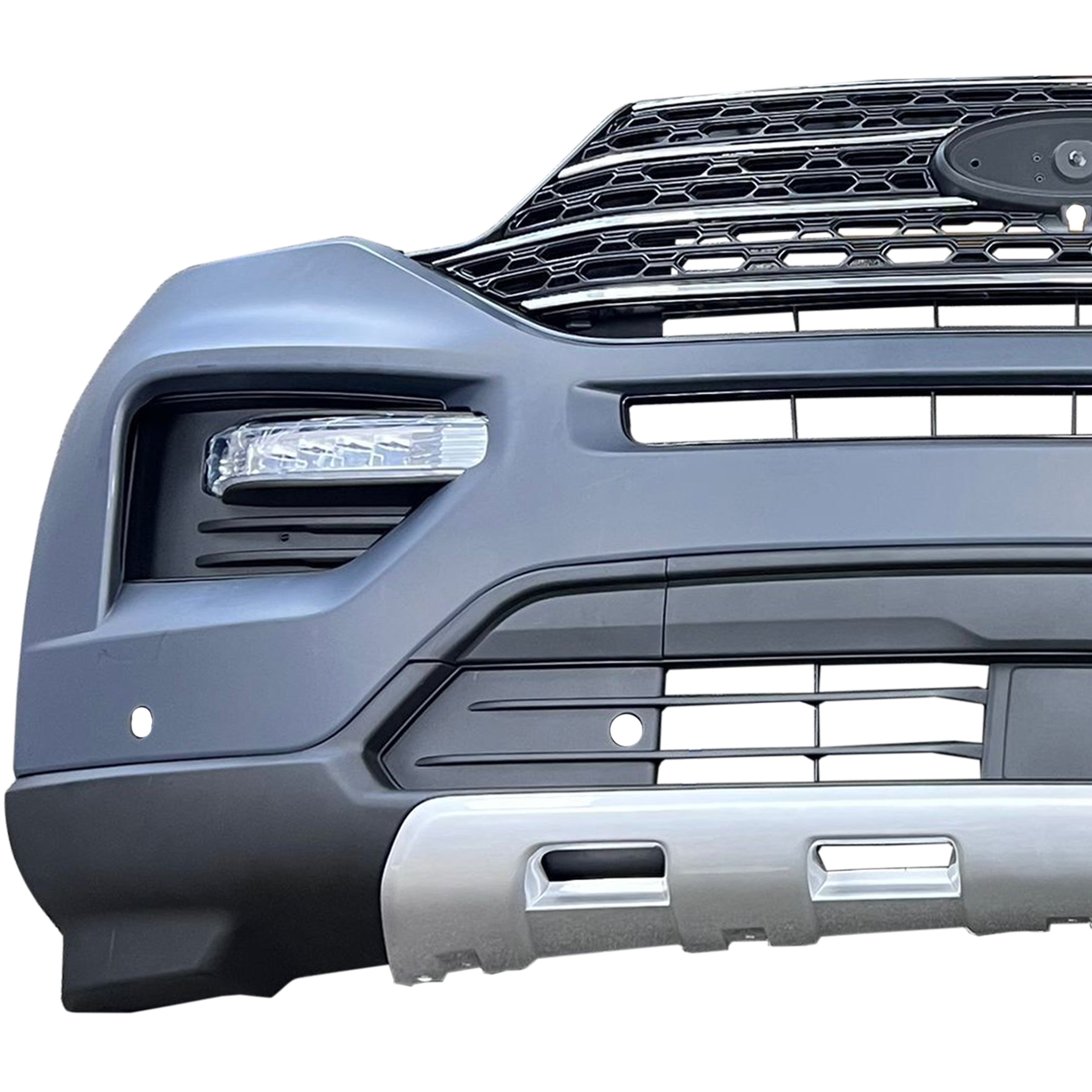 For 2020 2021 2022 Ford Explorer Front Bumper with Sensor & Fog Lights Complete Set Aftermarket Assembly