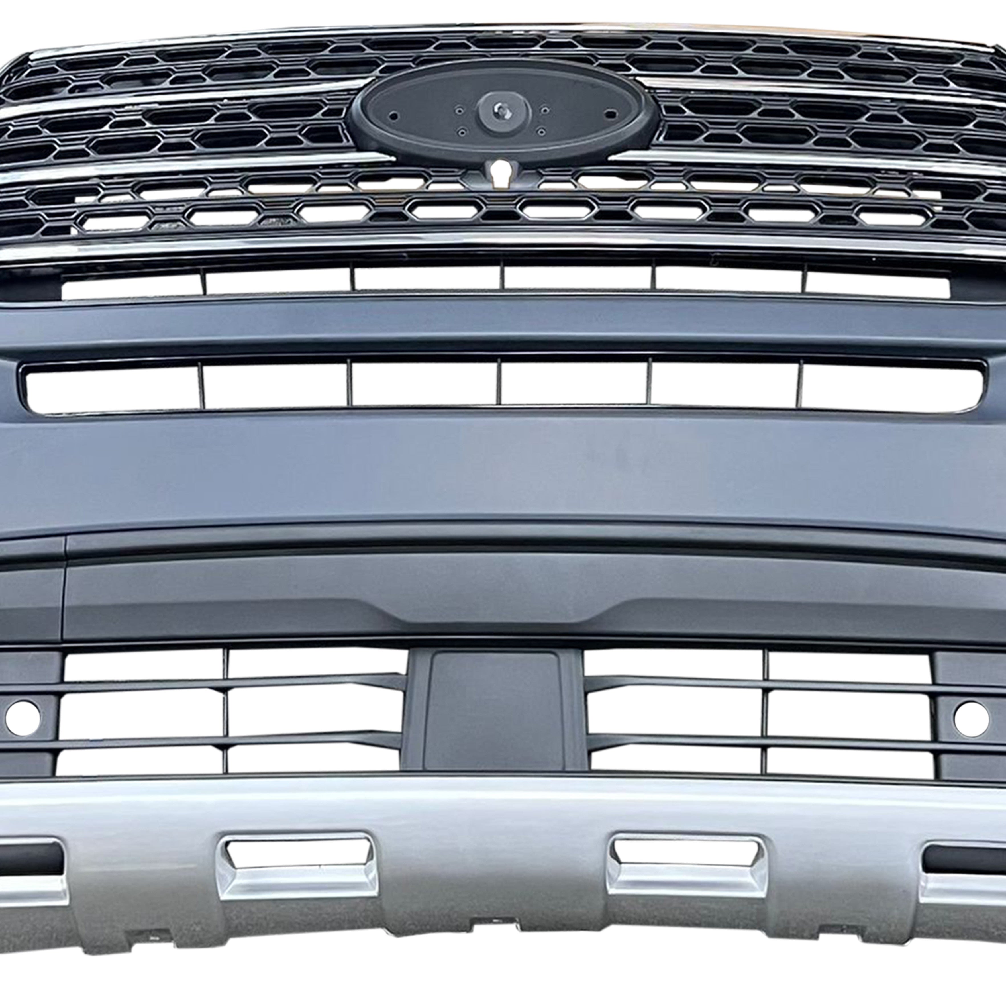 For 2020 2021 2022 Ford Explorer Front Bumper with Sensor & Fog Lights Complete Set Aftermarket Assembly