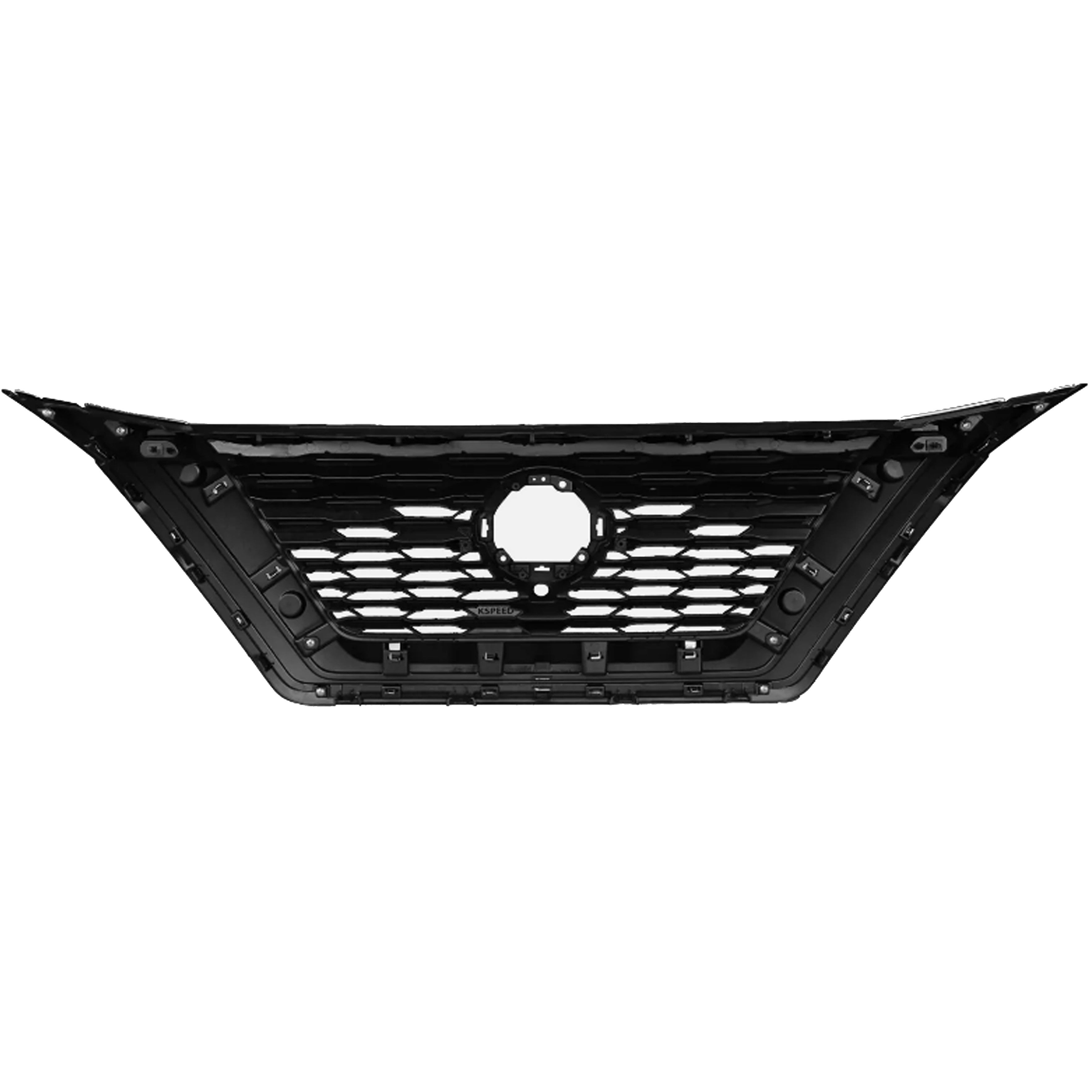 For 2021 2022 2023 Nissan Rogue Front Bumper Upper Grille with Camera Hole Chrome & Black ABS 623106RA0A