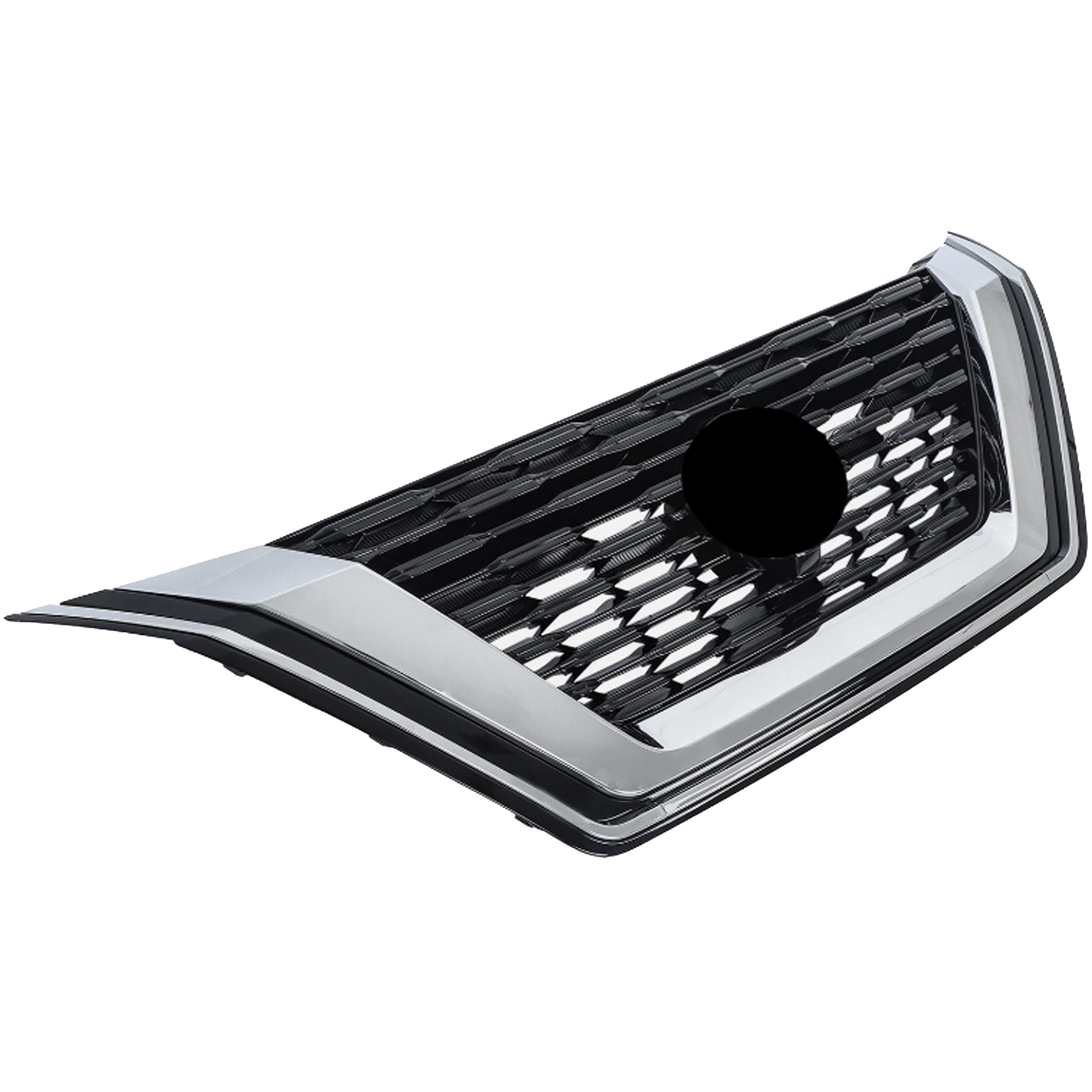 For 2021 2022 2023 Nissan Rogue Front Bumper Upper Grille w/o Camera Hole Chrome Black ABS 623106RR0A