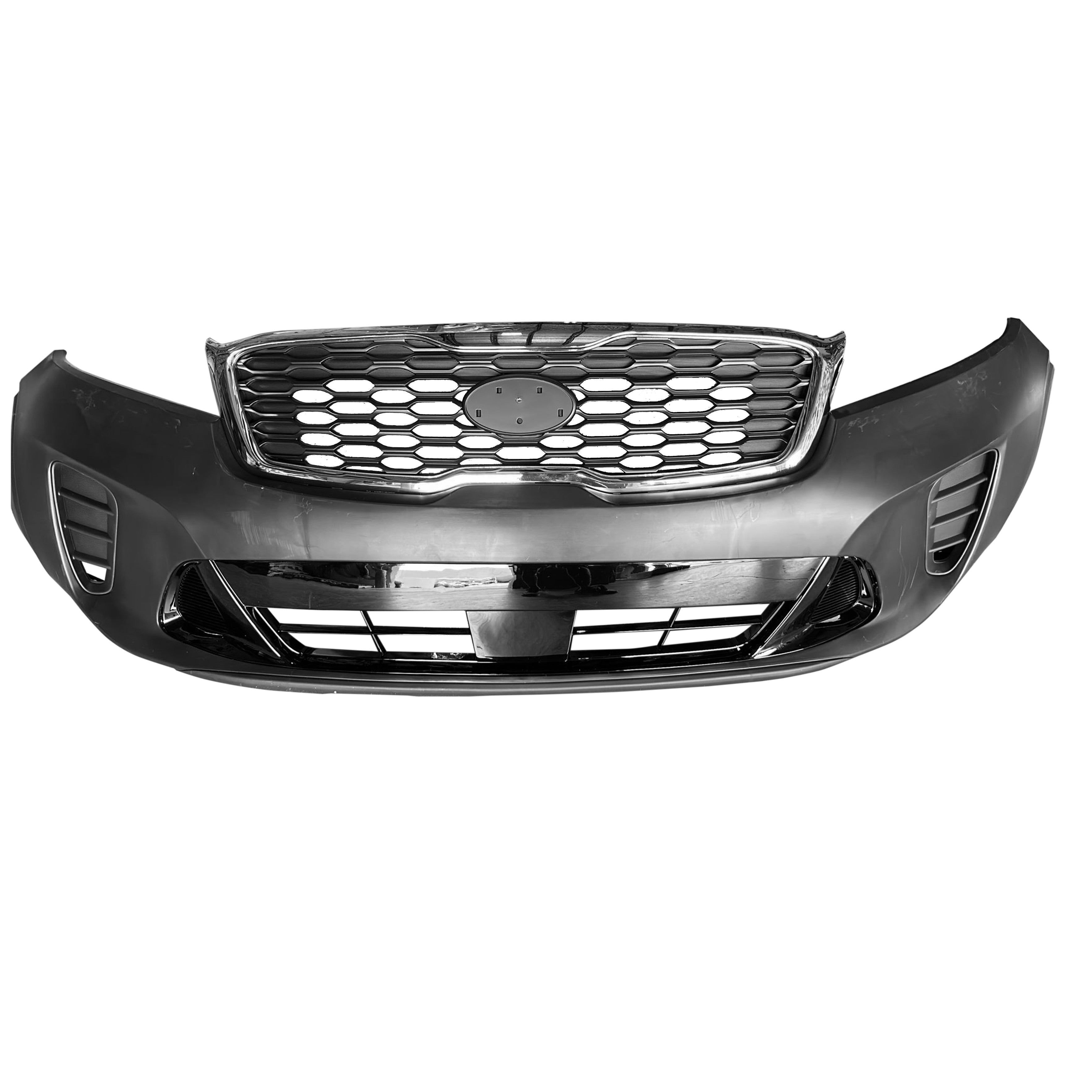 For 2019 2020 Kia Sorento Front Bumper with Grille & Fog Cover Complete Set Aftermarket Assembly
