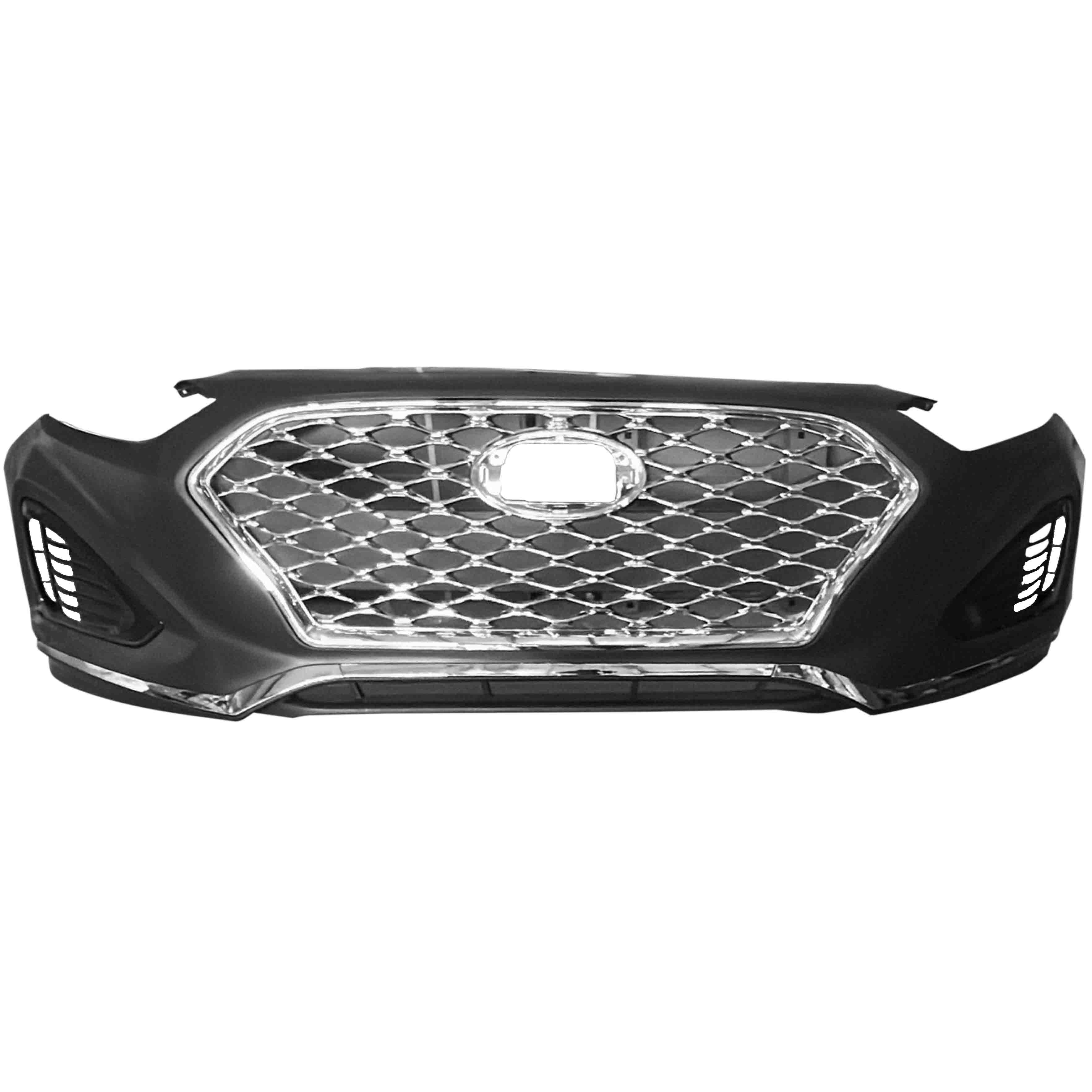 For 2018 2019 2020 Hyundai Sonata Sport Front Bumper with Grille & LED Fog Lights Complete Set Aftermarket Assembly