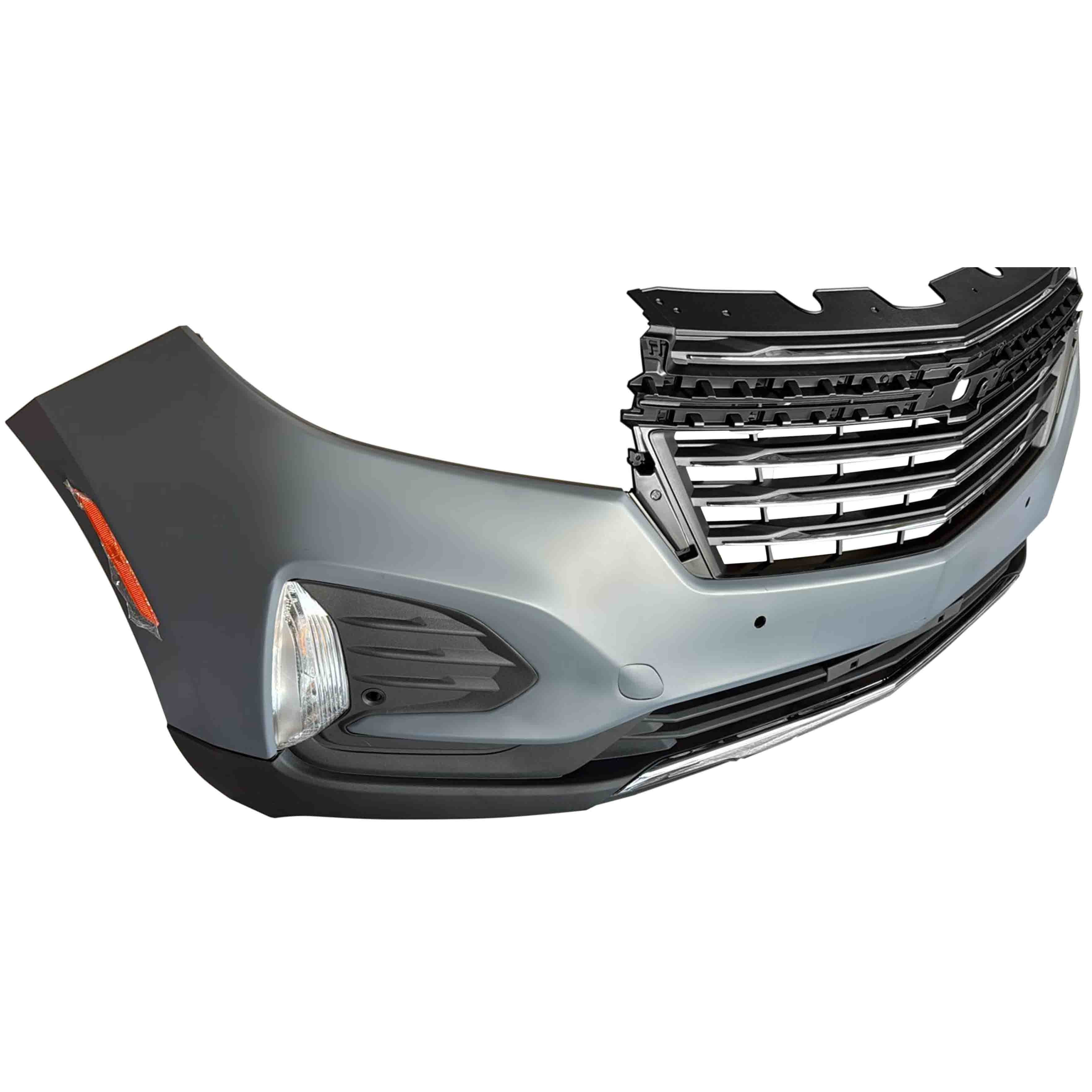 For 2022 2023 2024 Chevy Equinox LT Front Bumper Grille with Sensor Hole Aftermarket Assembly Set