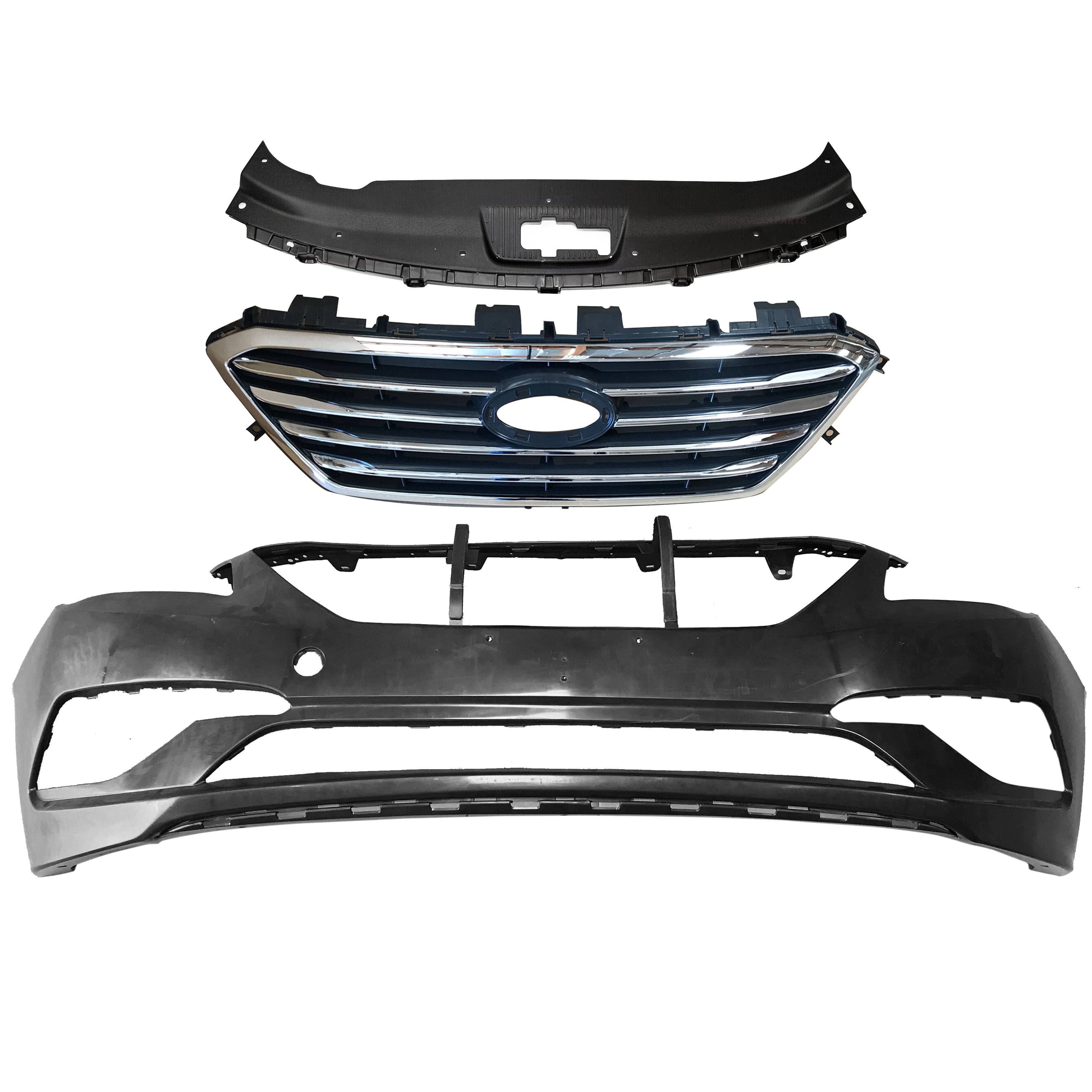 For 2015 2016 2017 Hyundai Sonata Front Bumper Grille Assembly Set