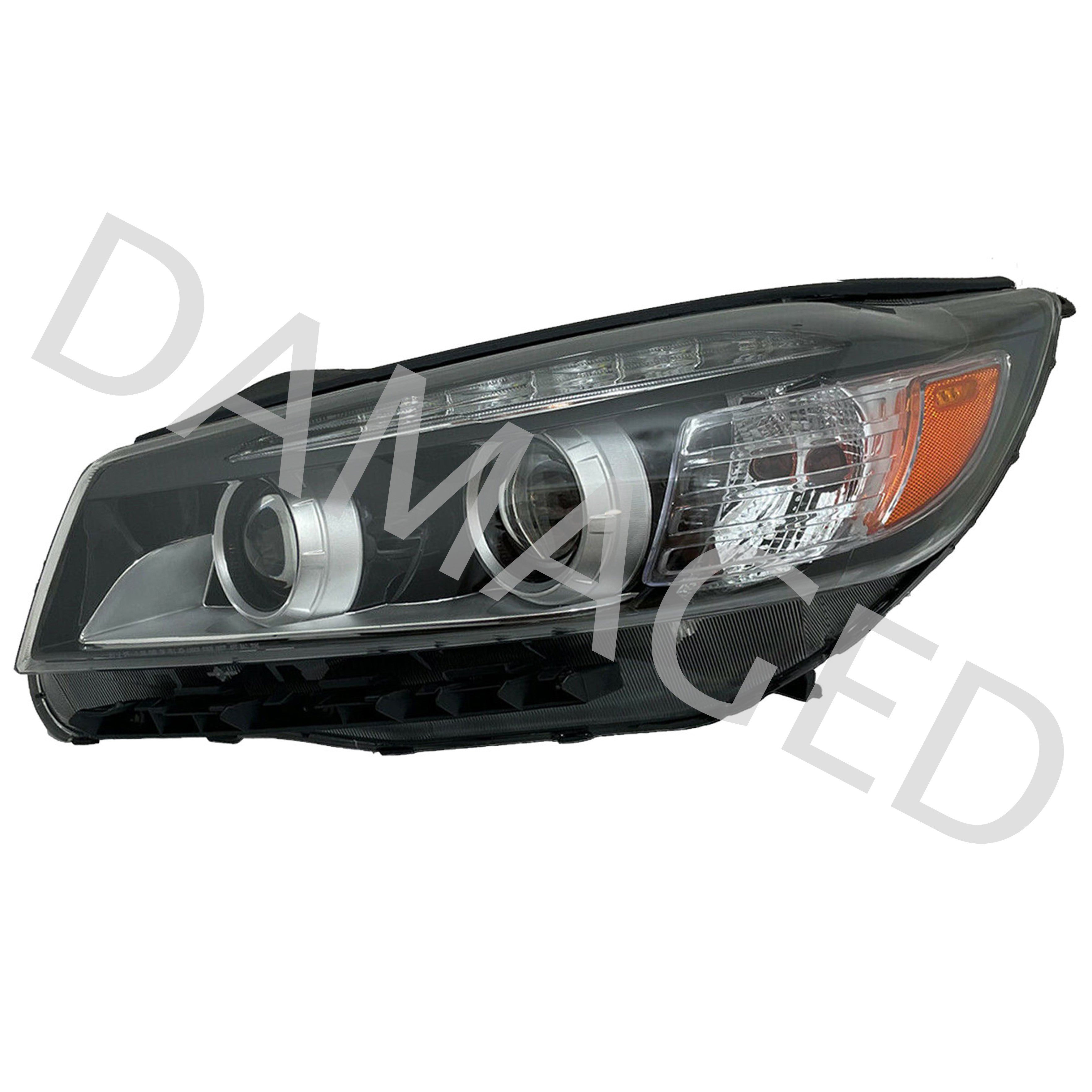 For 2016 2017 2018 Kia Sorento Headlight Assembly Halogen with LED Accent Light Driver Side Damaged