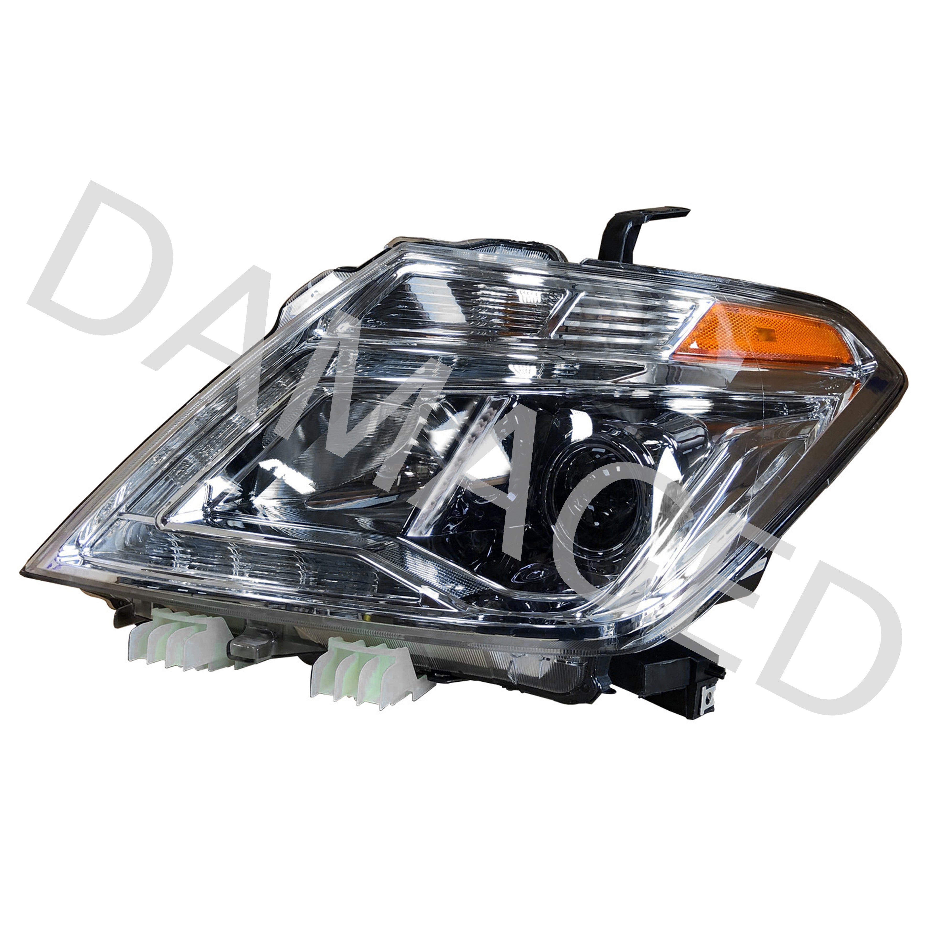 For 2017 2018 2019 2020 Nissan Armada Headlight Assembly Halogen with LED Daytime Running Lamp Driver Side Damaged