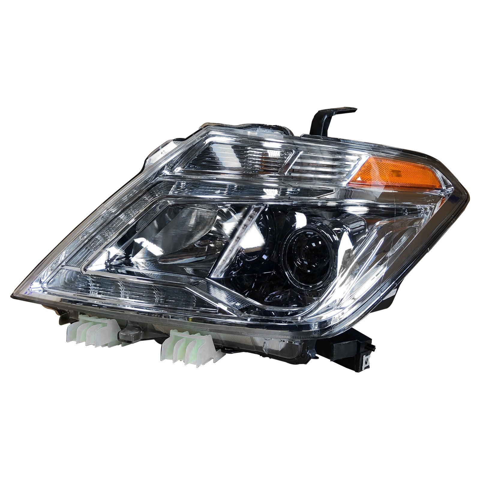 For 2017 2018 2019 2020 Nissan Armada Headlight Assembly Halogen with LED Daytime Running Lamp Driver Side Damaged