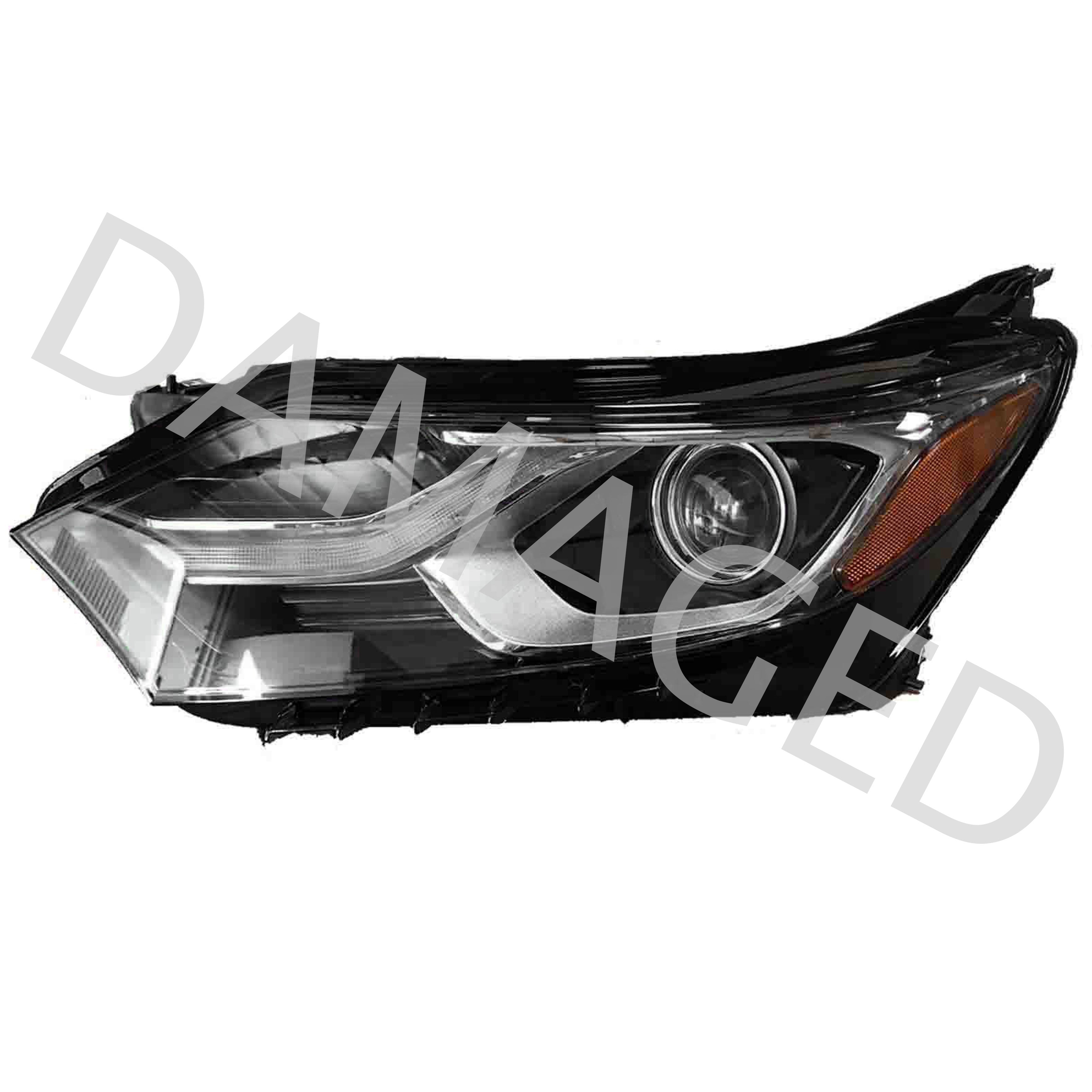 For 2018 2019 2020 2021 Chevrolet Chevy Equinox Headlight Assembly Halogen with LED Daytime Running Lamp Driver Side Damaged