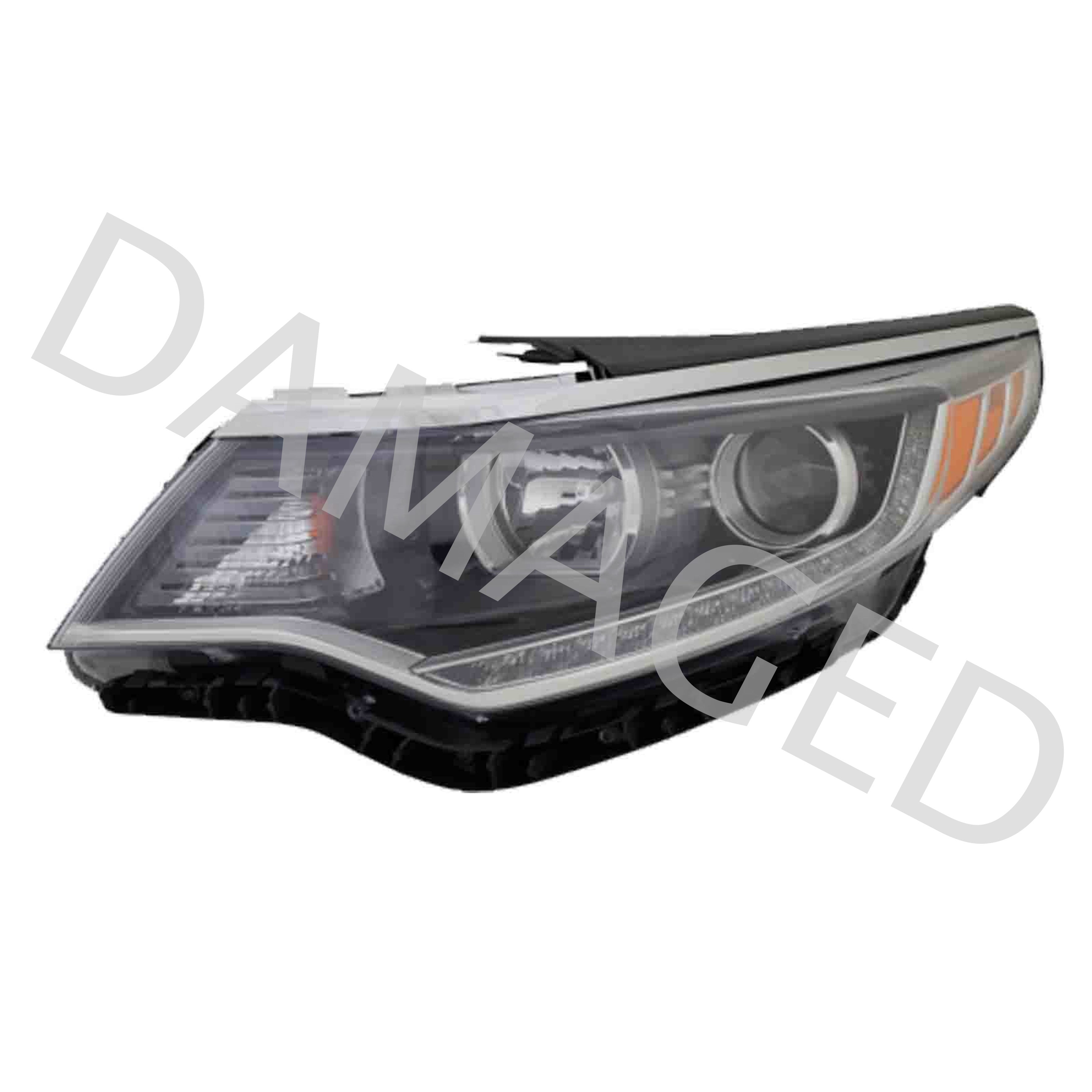 For 2016 2017 2018 Kia Optima Headlight Assembly Halogen with LED Daytime Running Lamp Driver Side Damaged