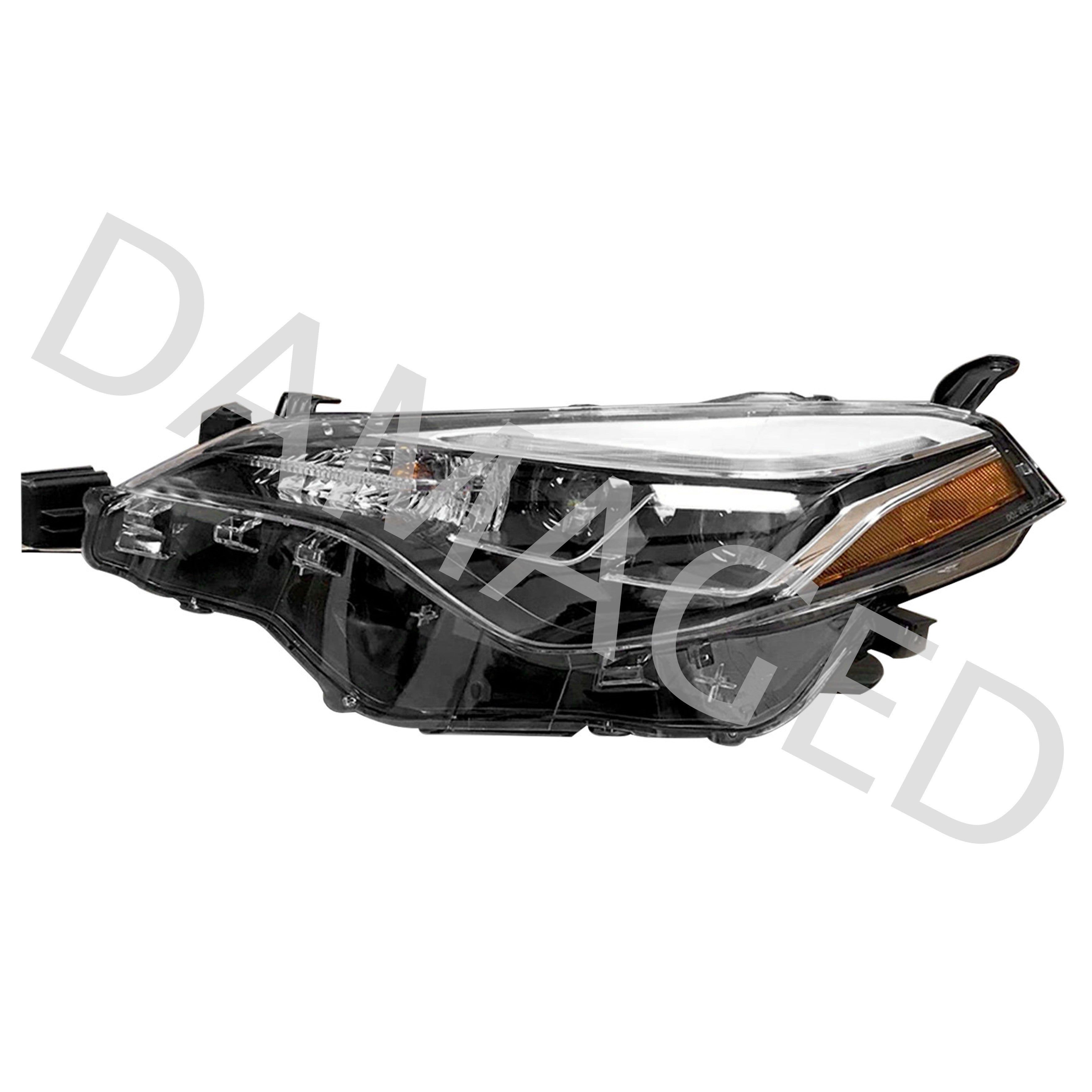 For 2017 2018 2019 Toyota Corolla SE XLE XSE Headlight Assembly Halogen with Dual LED Driver Side Damaged