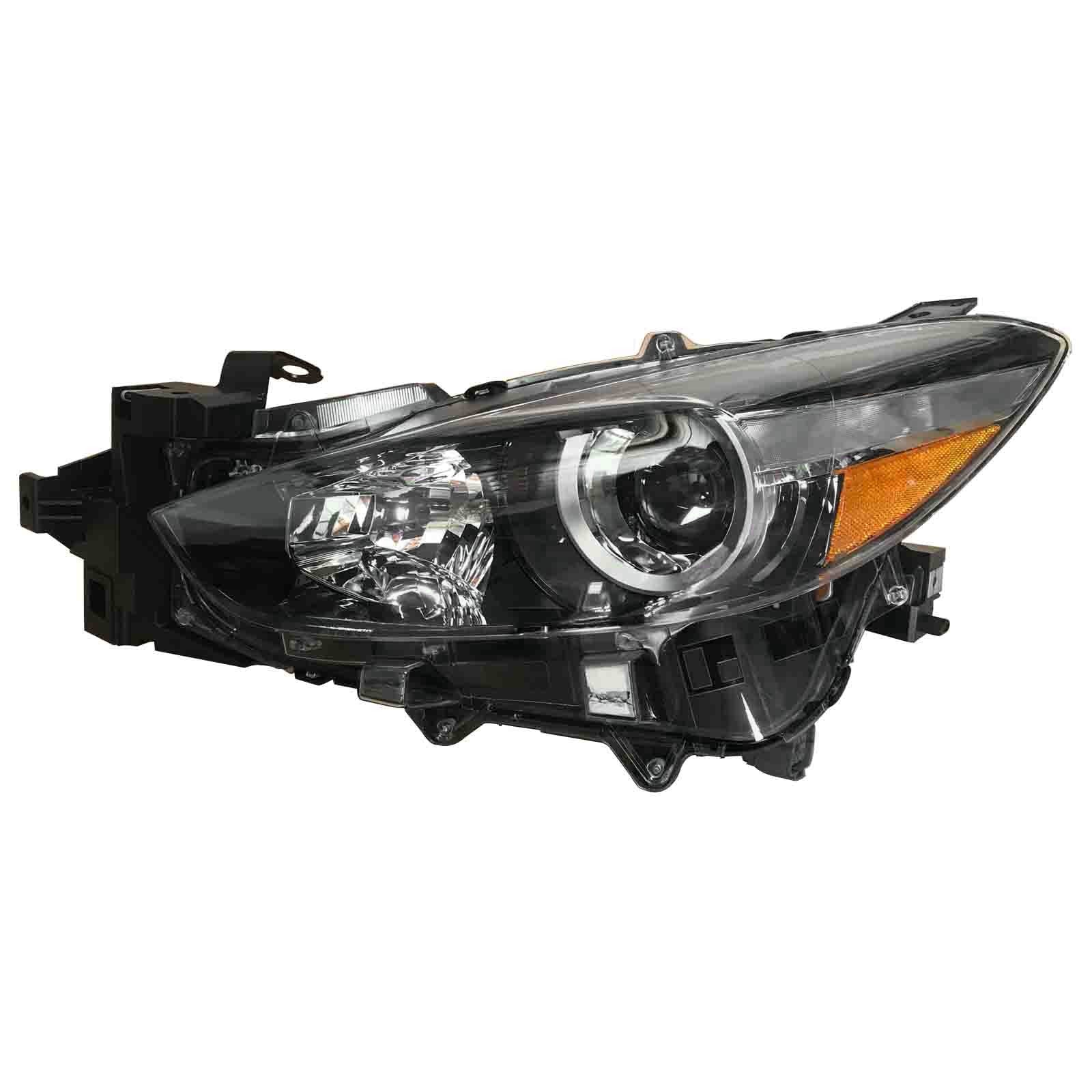 For 2017 2018 Mazda 3 Headlight Assembly Halogen Projector Driver Side Damaged