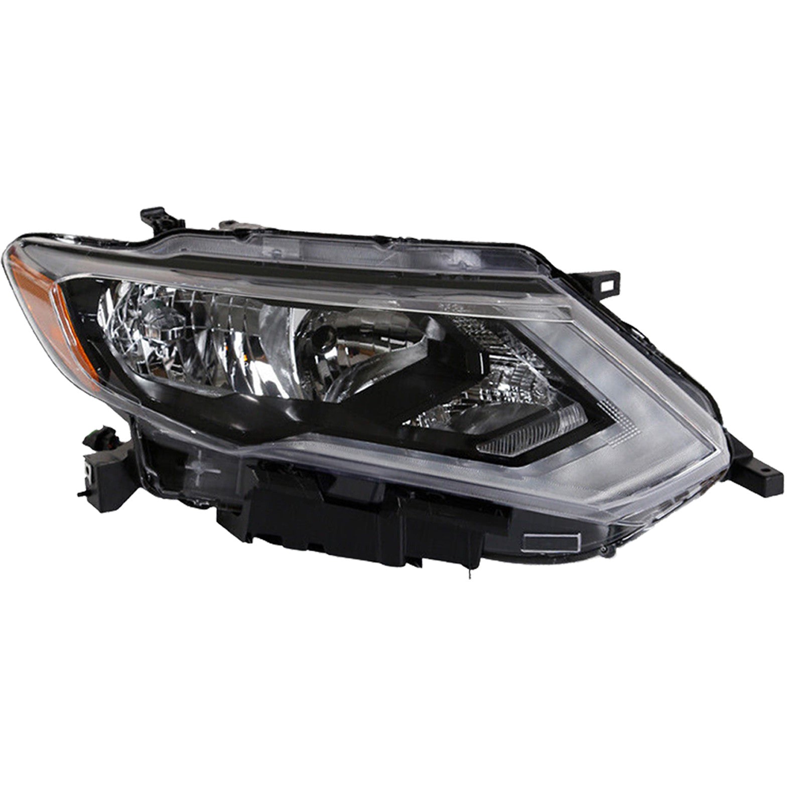 For 2017 2018 2019 2020 Nissan Rogue Headlight Assembly Halogen Chrome Passenger Side Damaged