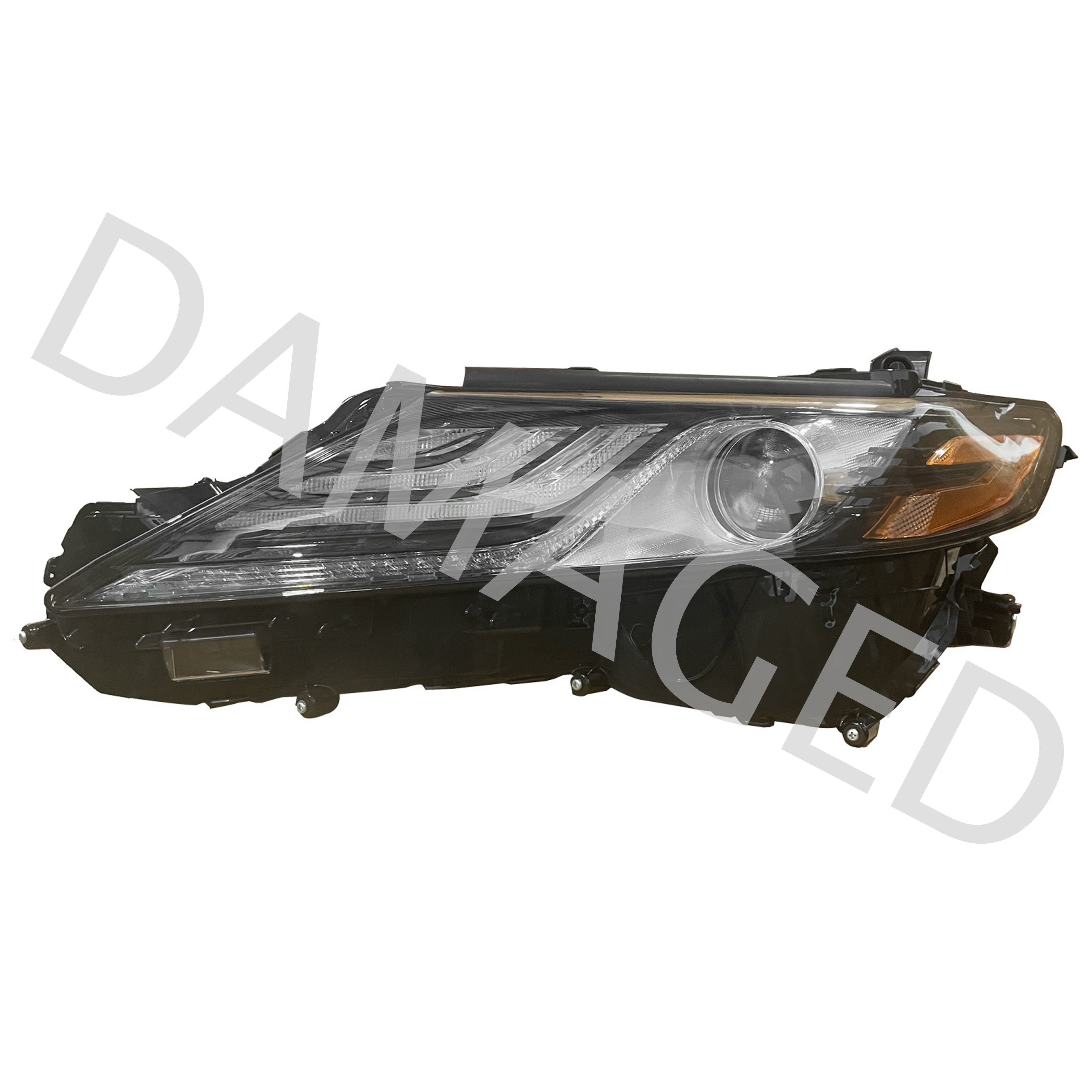For 2021 2022 2023 2024 Toyota Camry XSE XLE Black Accent Headlight Assembly Full LED Non-Adaptive Driver Side Damaged