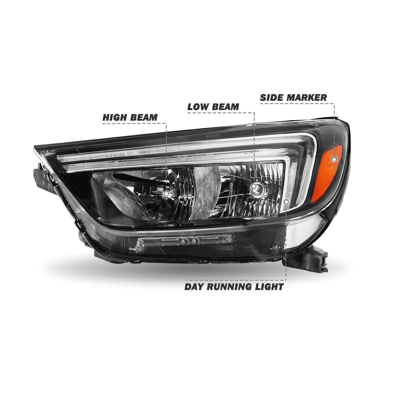 For 2017 2018 2019 2020 2021 2022 Buick Encore Halogen Headlight w/LED OEM GM2502464 Left Driver Side Damaged