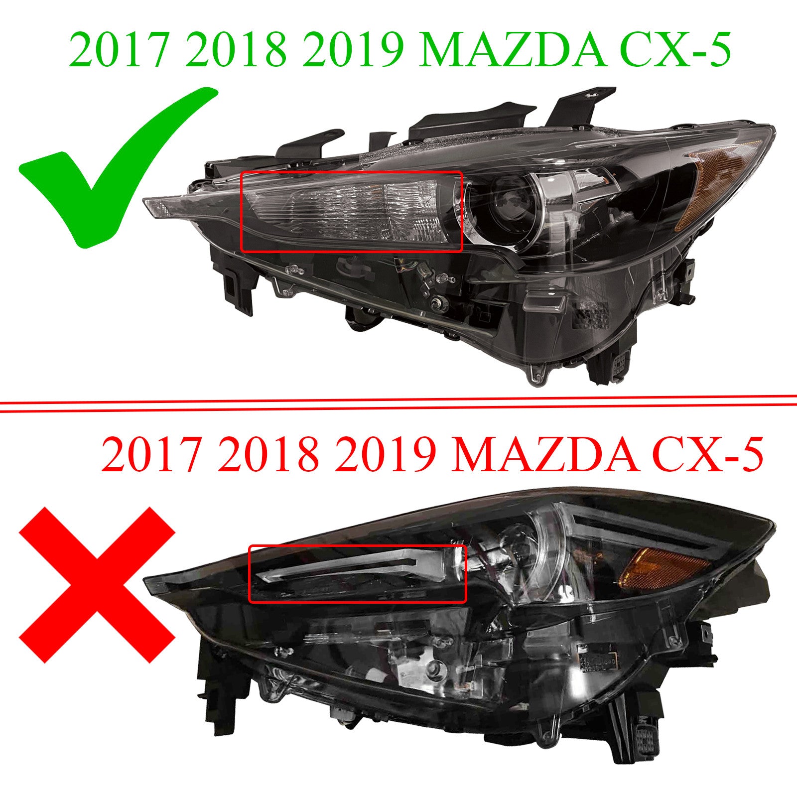 For 2017 2018 2019 2020 2021 MAZDA CX5 CX-5 Front Headlight Headlamp Assembly LED w/o AFS Driver Side Damaged