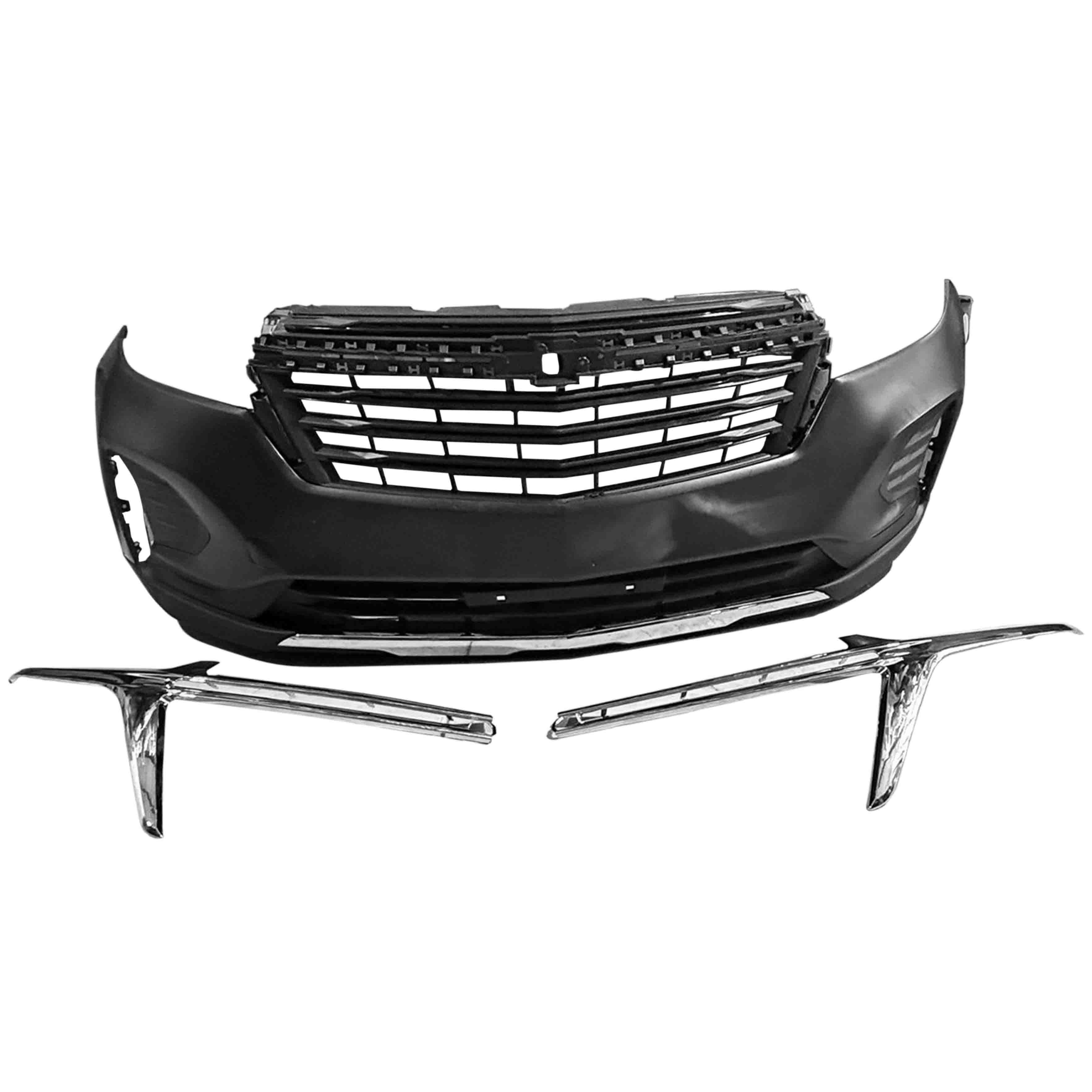 For 2022 2023 Chevy Equinox LT Front Bumper Grille Fog with Chrome Trim Assembly Set