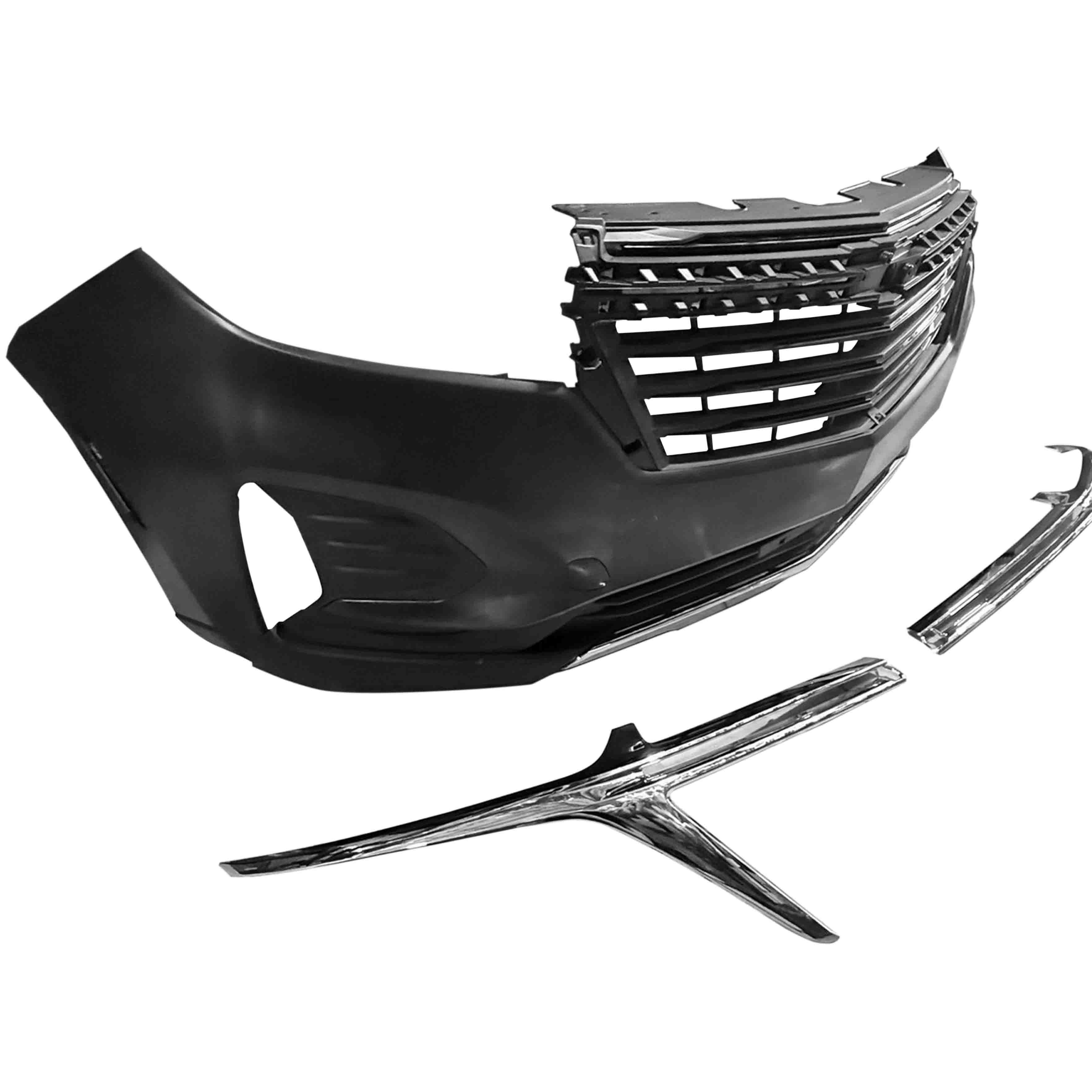 For 2022 2023 Chevy Equinox LT Front Bumper Grille Fog with Chrome Trim Assembly Set