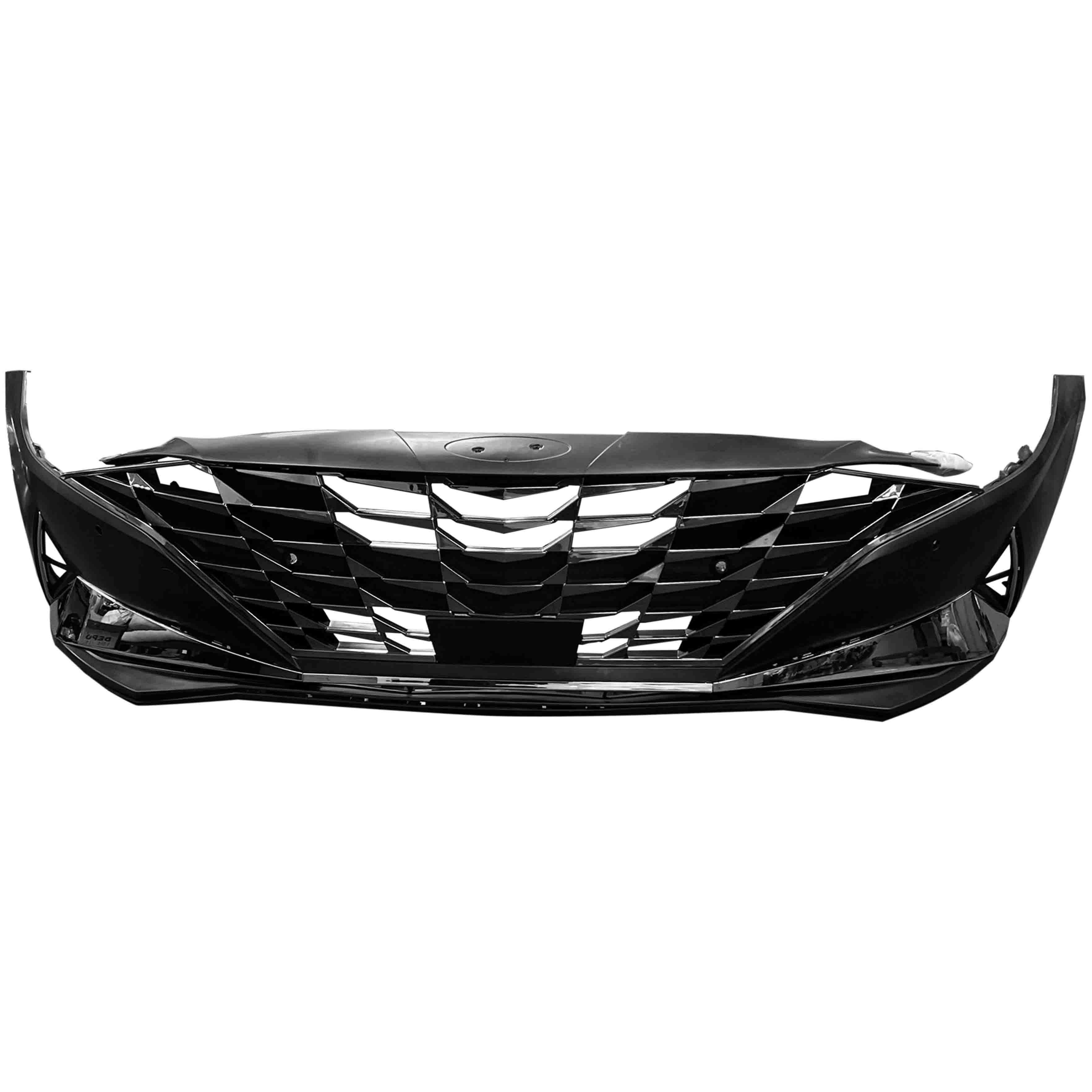 For 2021 2022 2023 Hyundai Elantra Front Bumper with Chrome Grilles Assembly Set
