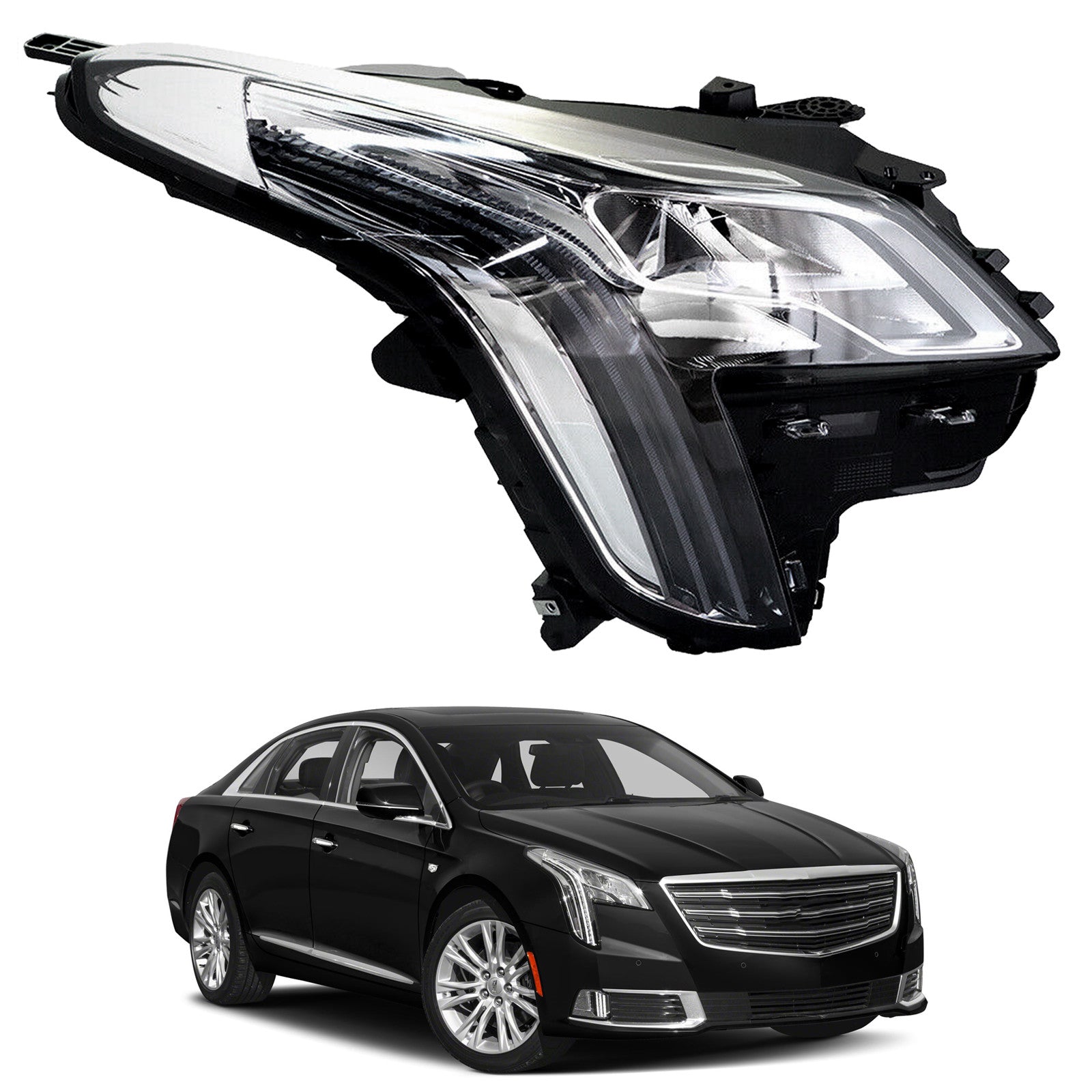 For 2018 2019 Cadillac XTS Headlight Assembly Full LED Chrome Housing Right Passenger Side RH 84469440