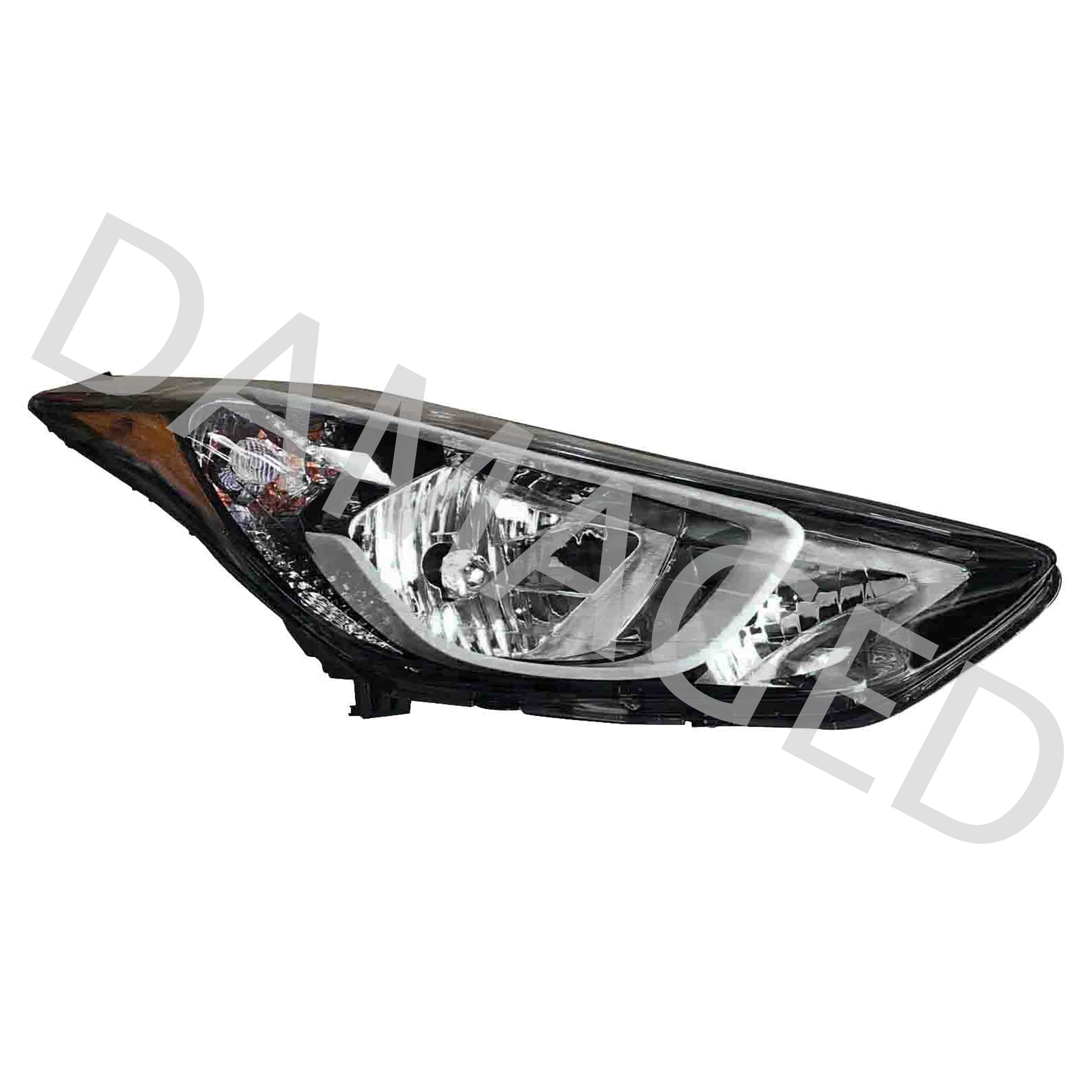 For 2014 2015 2016 Hyundai Elantra Headlight Assembly Halogen Passenger Side Damaged