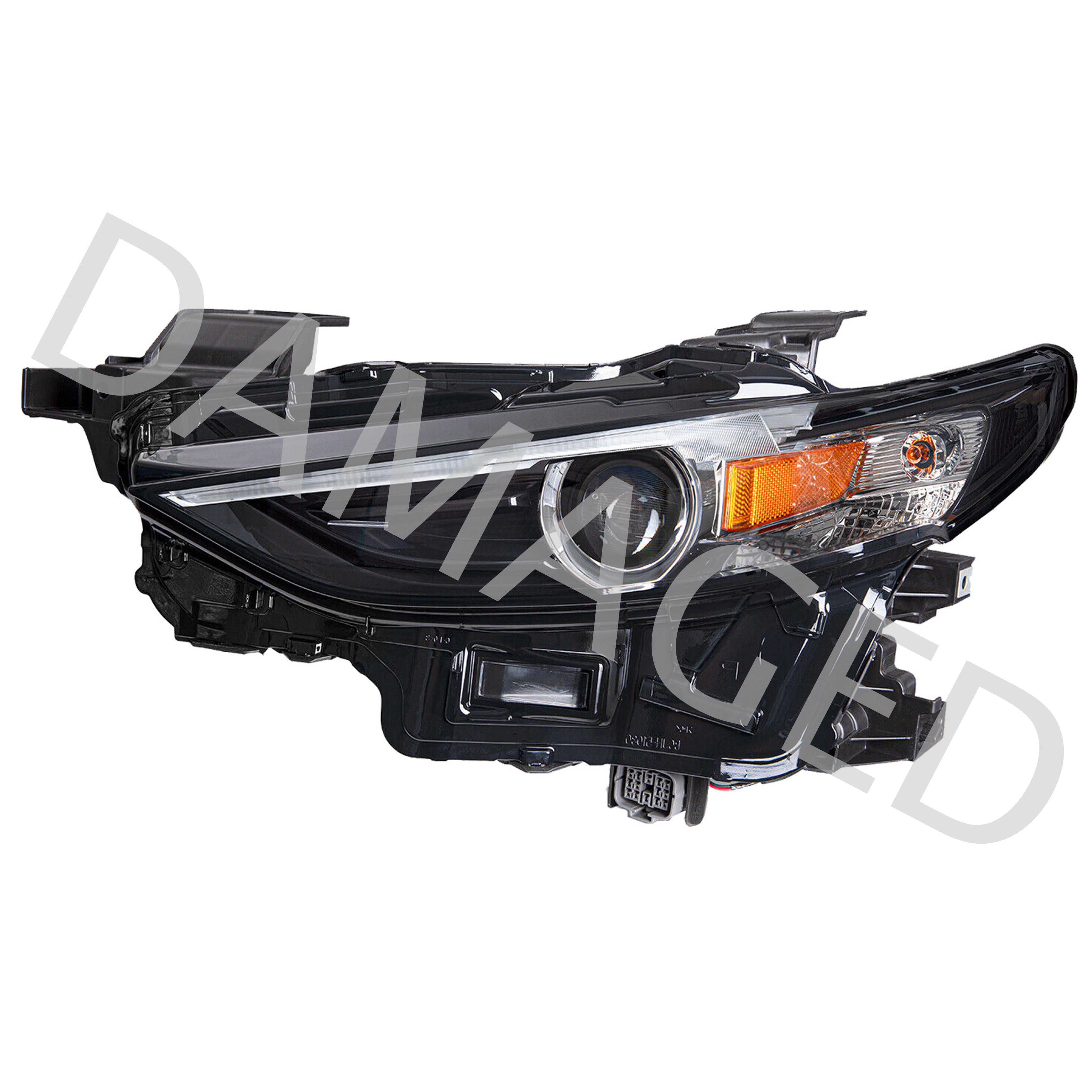 For 2019 2020 2021 2022 2023 Mazda 3 Front Headlight Headlamp Assembly LED w/o AFS Driver Side Damaged