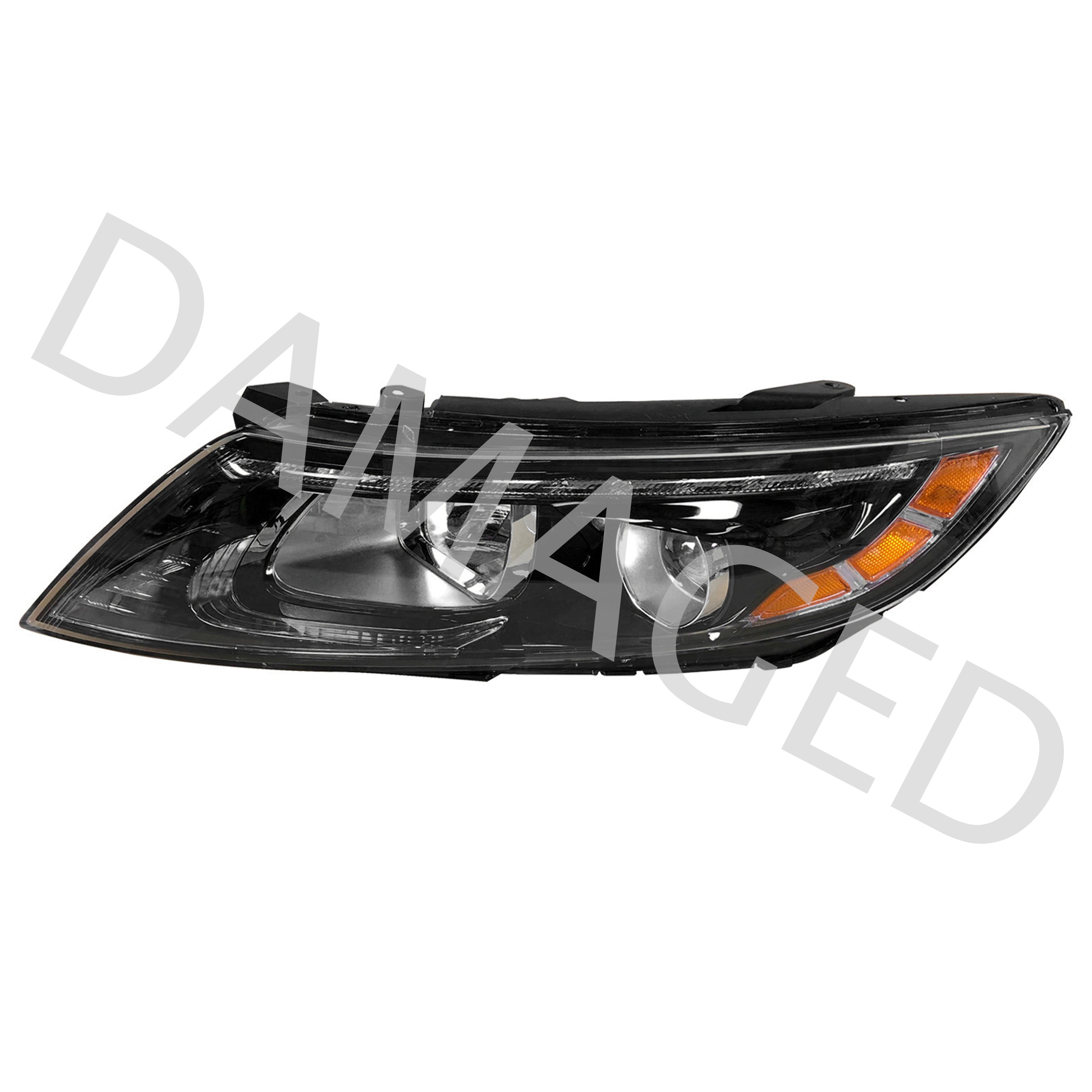 For 2014 2015 Kia Optima Headlight Assembly Halogen with LED Tube Projector Driver Side Damaged