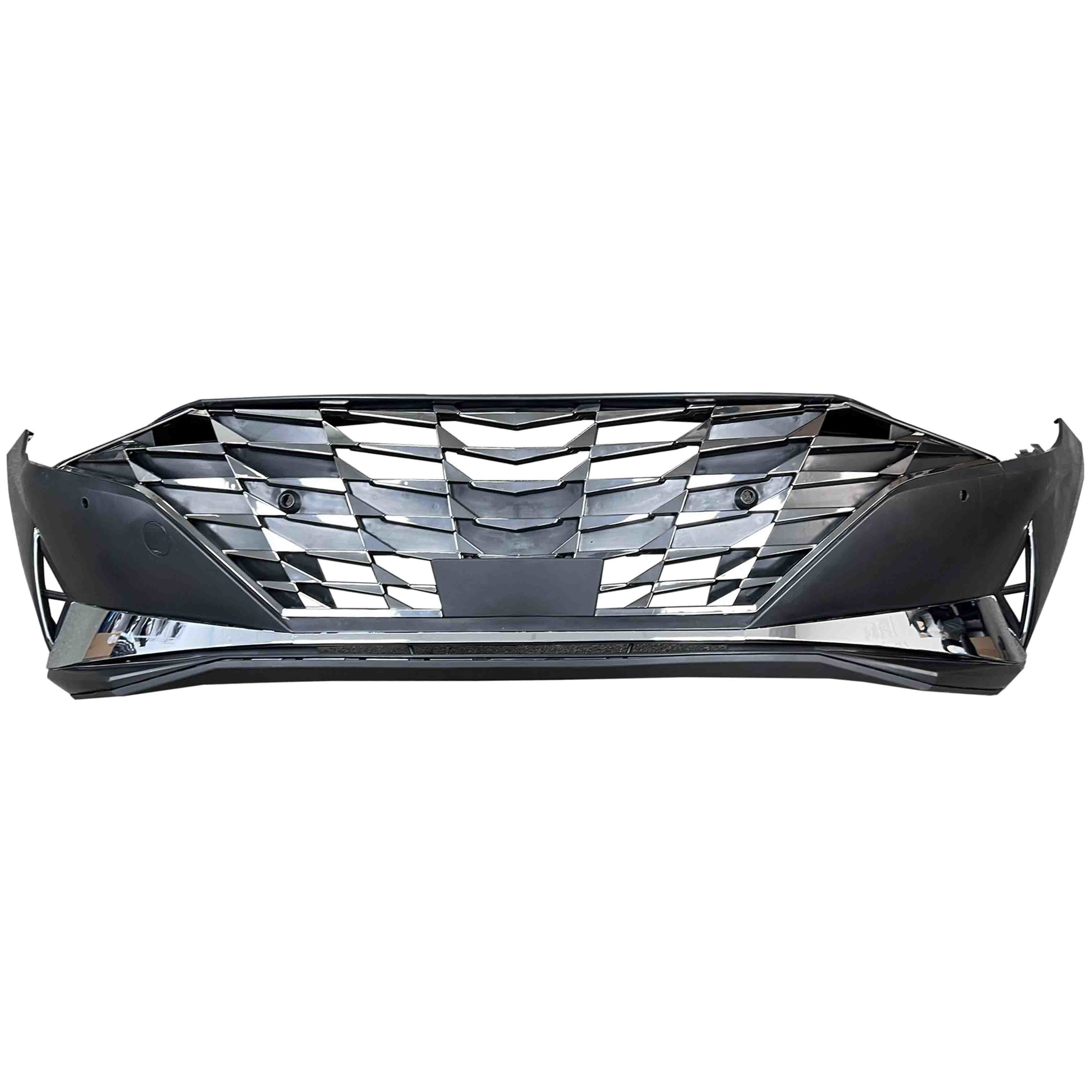 For 2021 2022 2023 Hyundai Elantra Front Bumper with Chrome Grilles Assembly Set