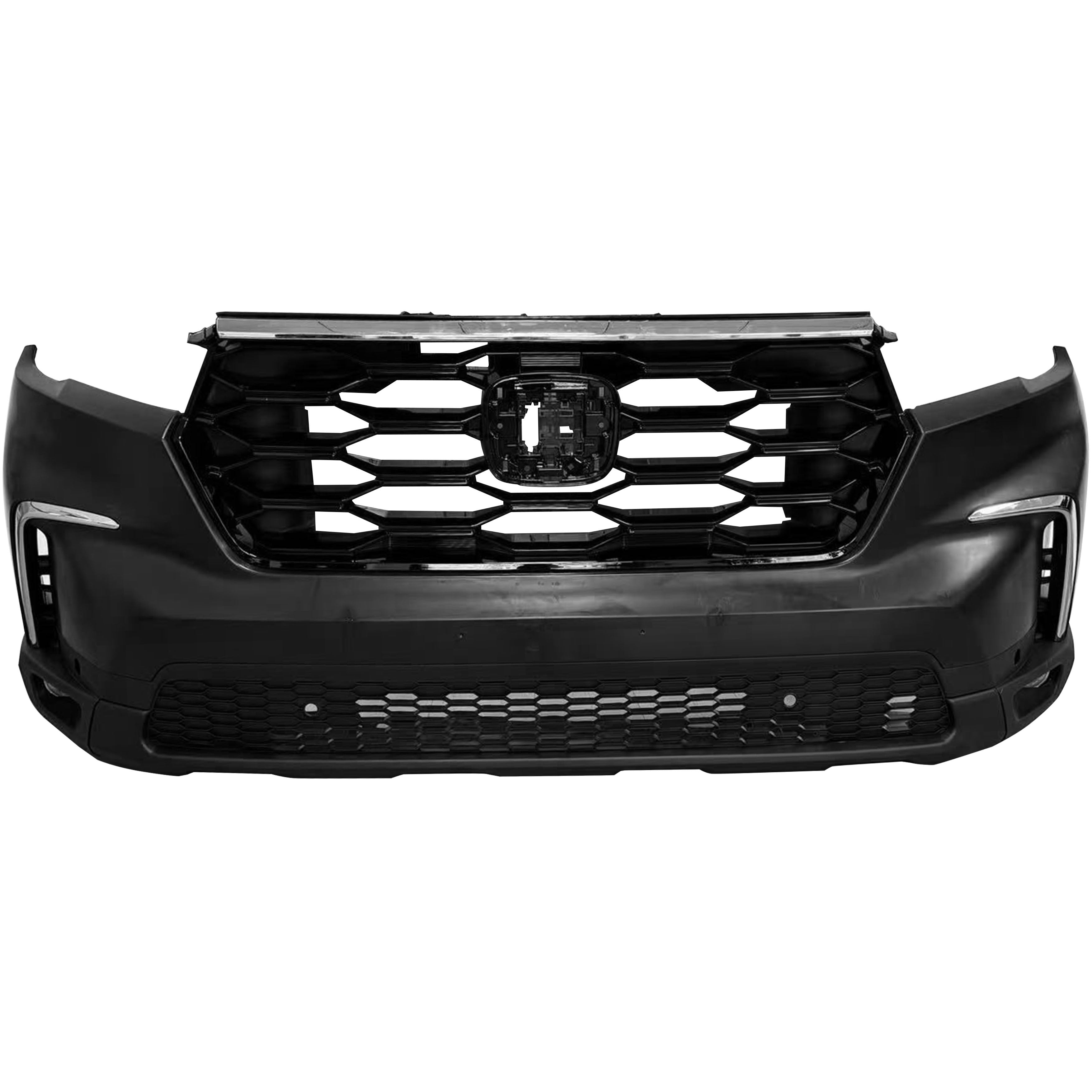 For 2023 2024 Honda Pilot Front Bumper with Upper and Lower Grille Assembly Set
