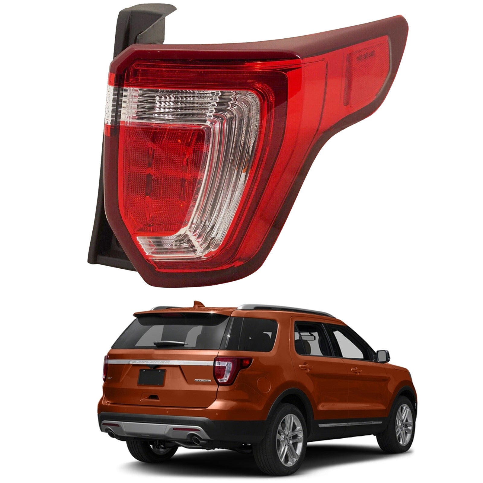 For 2016 2017 2018 2019 Ford Explorer & Police Interceptor Utility Rear Tail light Assembly Halogen Right Passenger Side RH